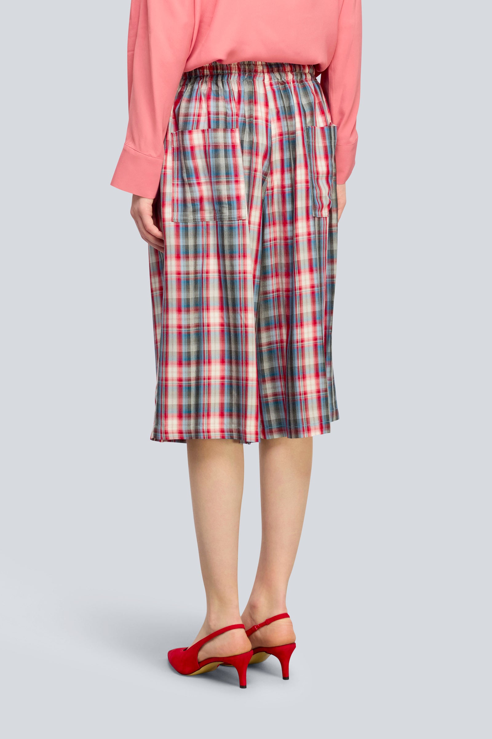 Semicouture Erica bermuda viscosa check ginocchio