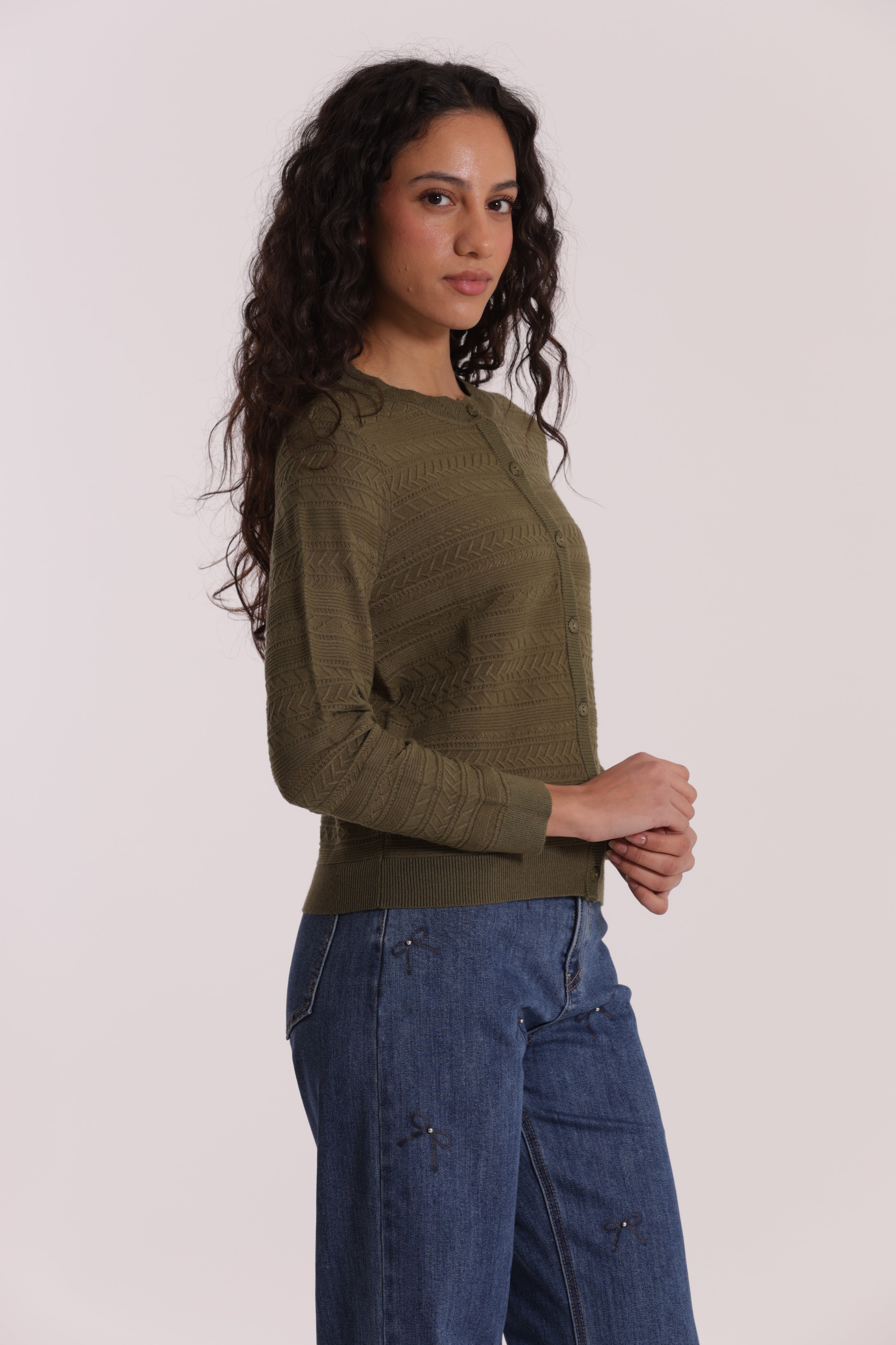 Mimi Mua Maglia Cardigan Traforato cardigan nero