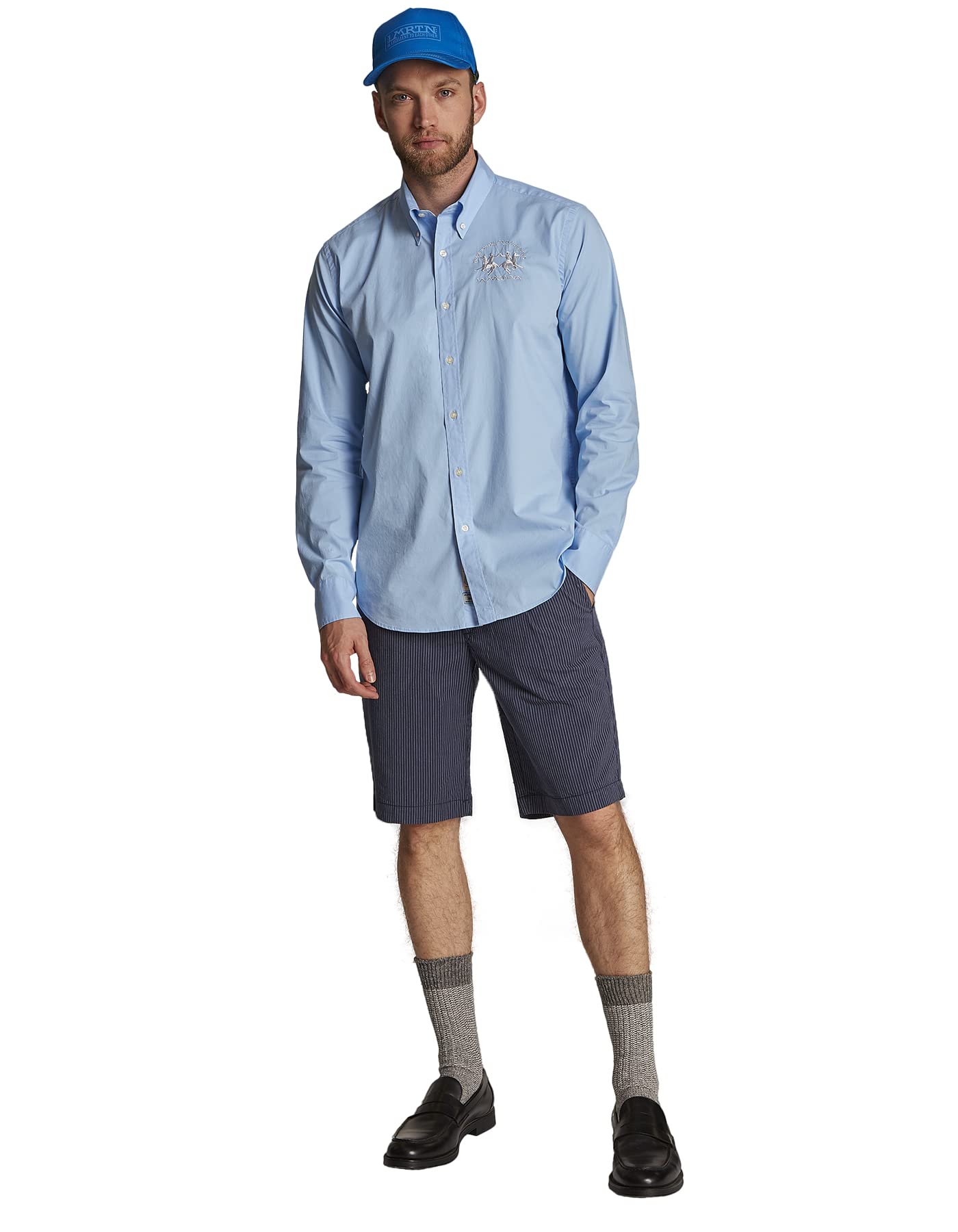 La Martina RAF Camicia casual manica lunga blu taglia L