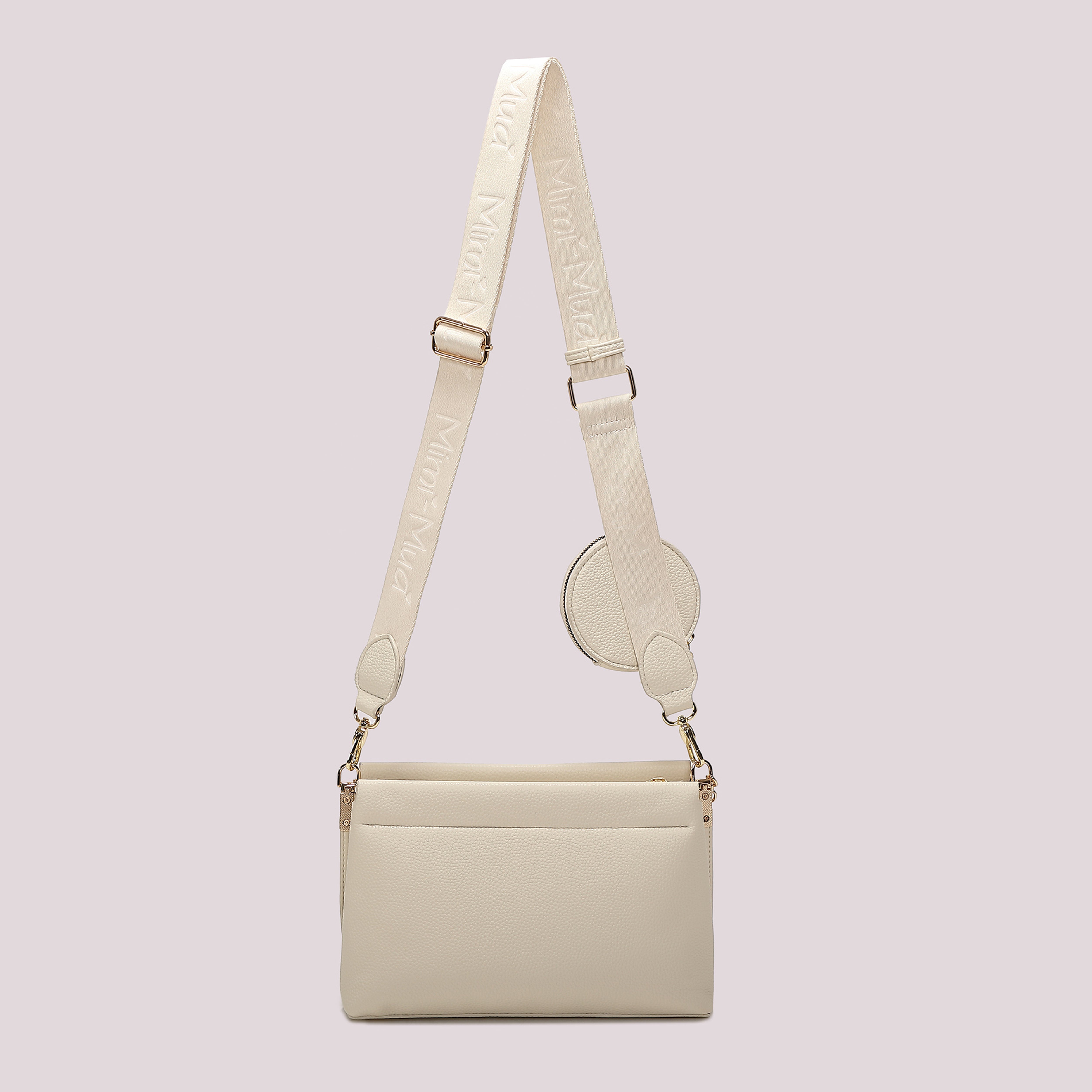 Mimi Mua Borsa Tracolla Dettaglio Appeso Panna
