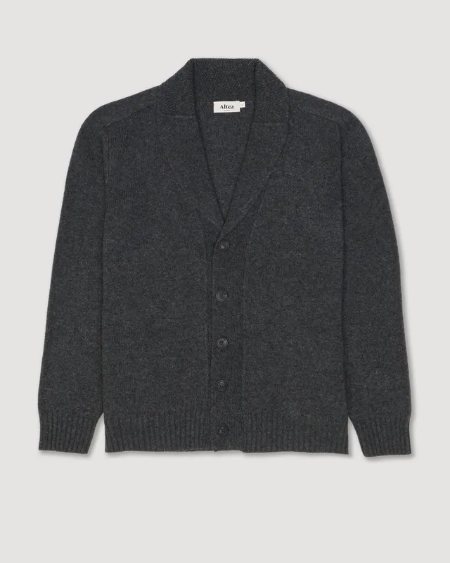 Altea cardigan scialle lana cashmere antracite