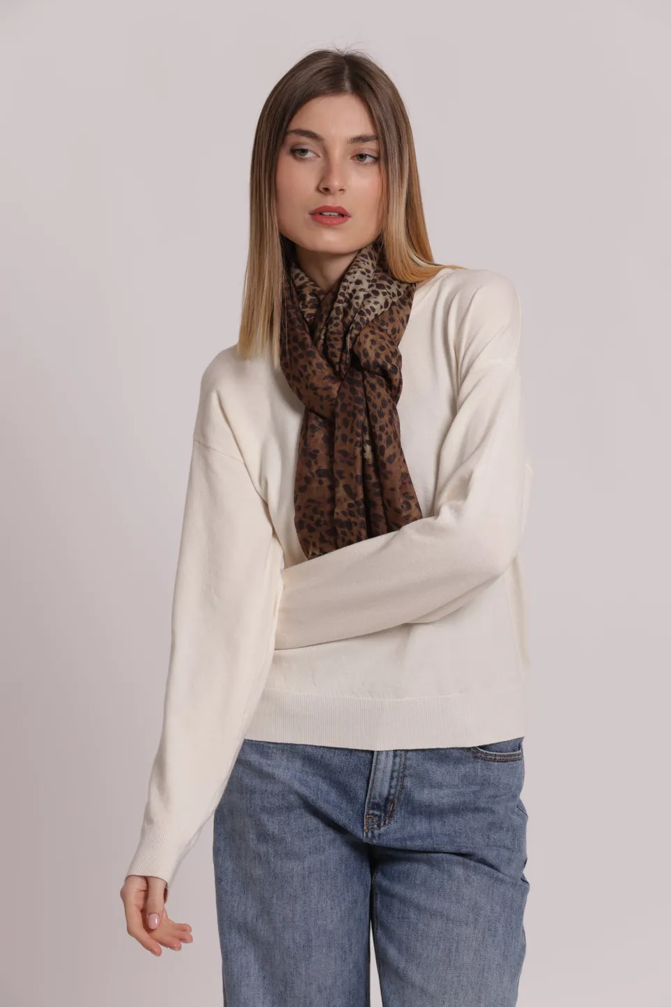 Mimi Mua Foulard Maculato Animalier 180x80 Poliestere
