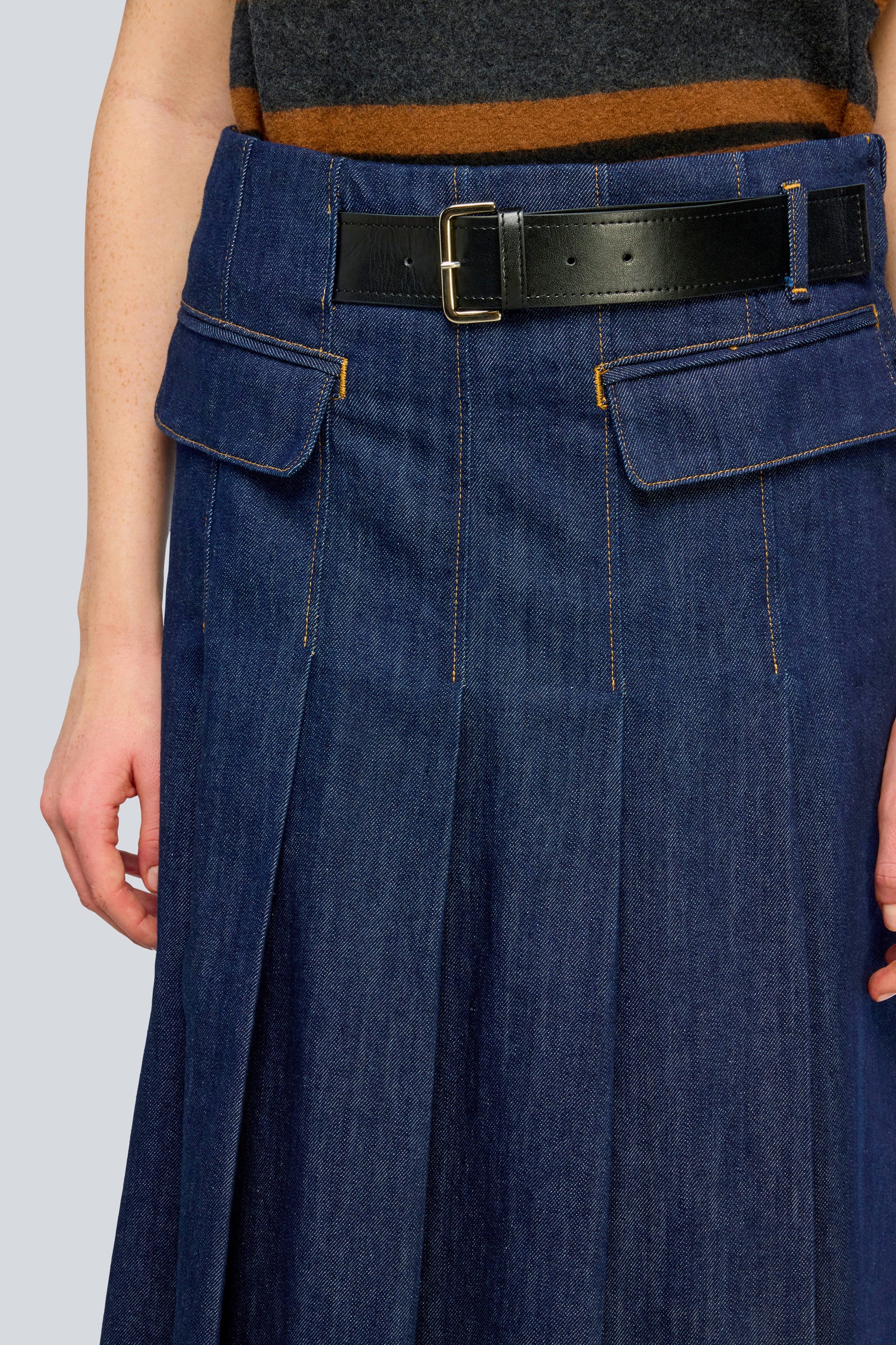 Semicouture Carla gonna denim midi