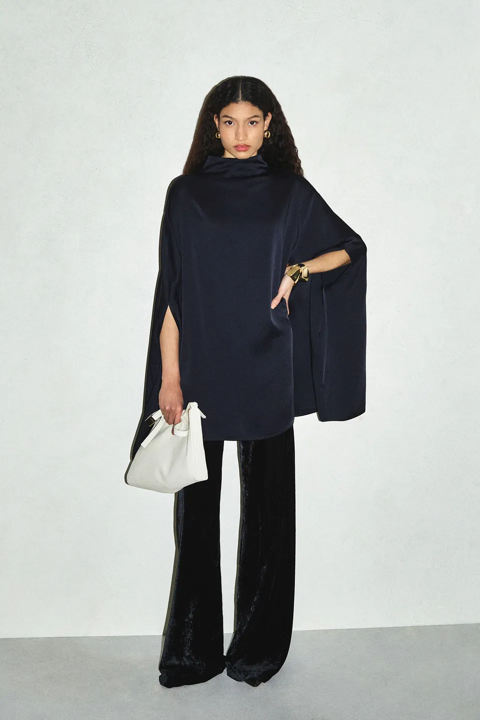 Semicouture Krystina S6WM15 abito satin blu notte over