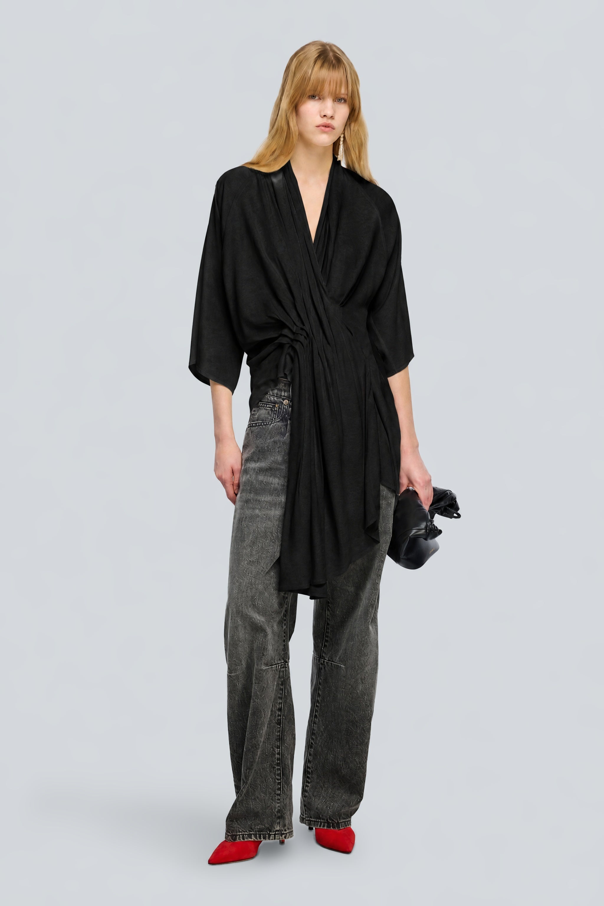Semicouture Josie top burro crepe kimono