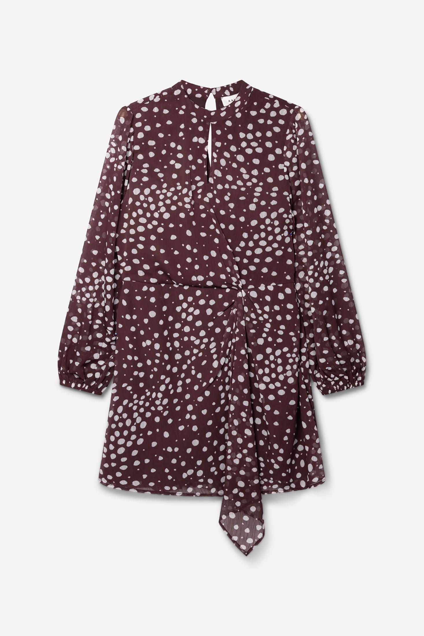 Aaiko Falin abito bordeaux pois sopra ginocchio