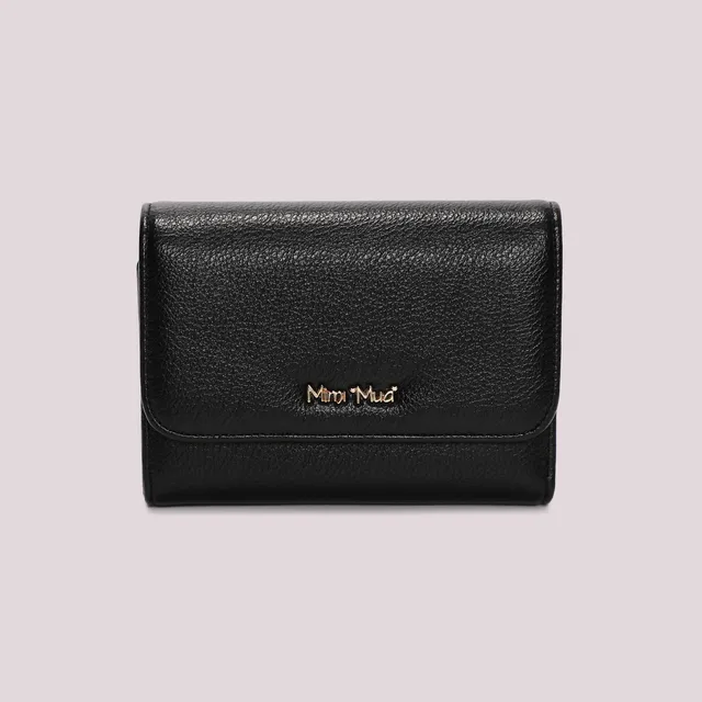 Mimi Mua Basic con Patta Portafoglio Medio Nero