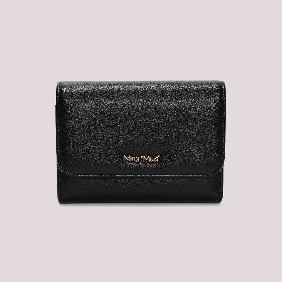 Mimi Mua Basic con Patta Portafoglio Medio Nero