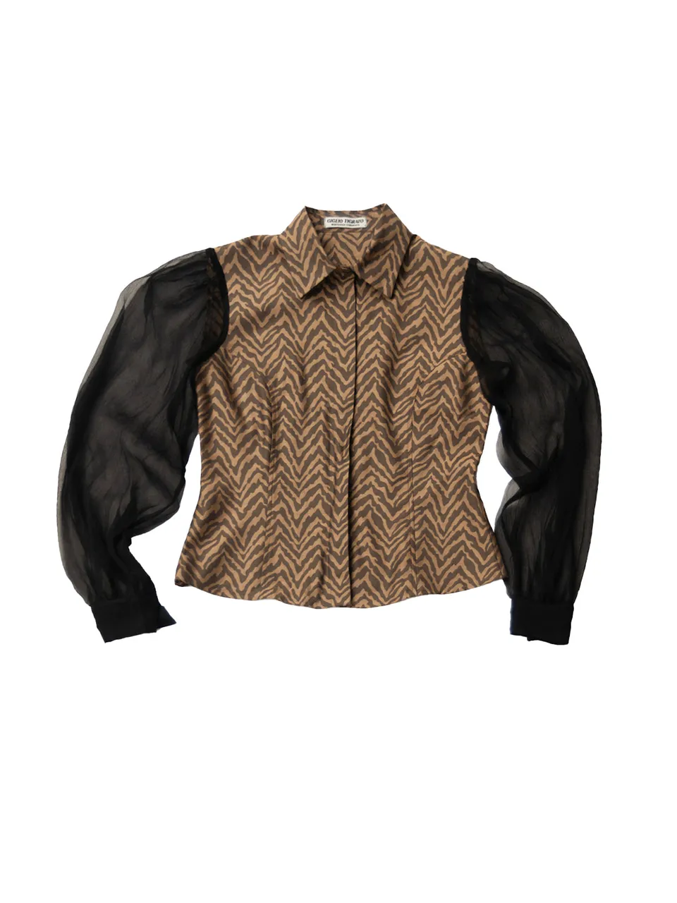 GiglioTigrato Chantilly camicia jacquard tigre chiffon