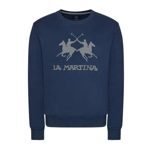 La Martina CCMF01 FP109 Felpa Uomo 4XL Cotone Blu