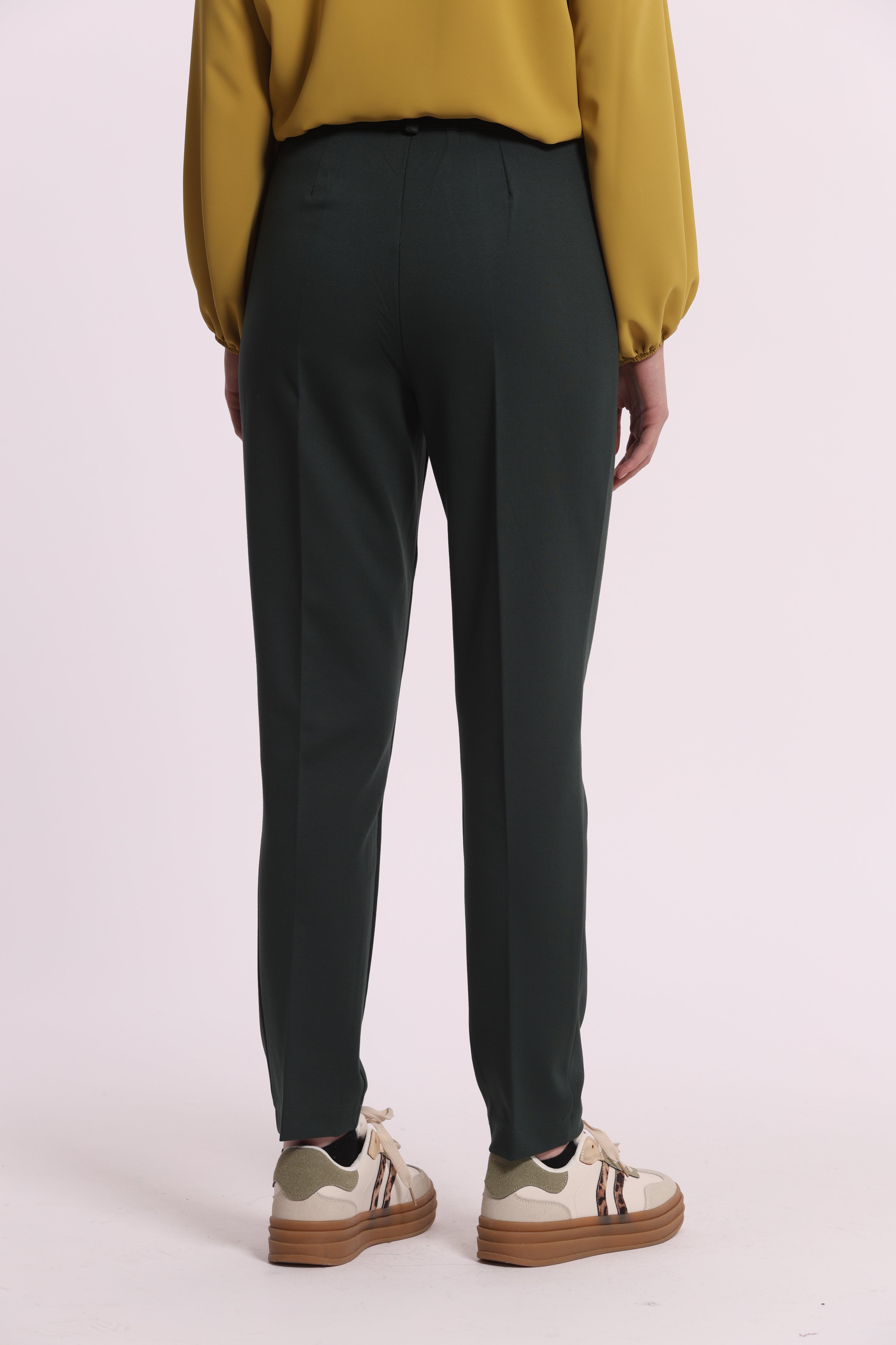 Mimi Mua Pantalone a Sigaretta in Punto Milano nero elasticizzato