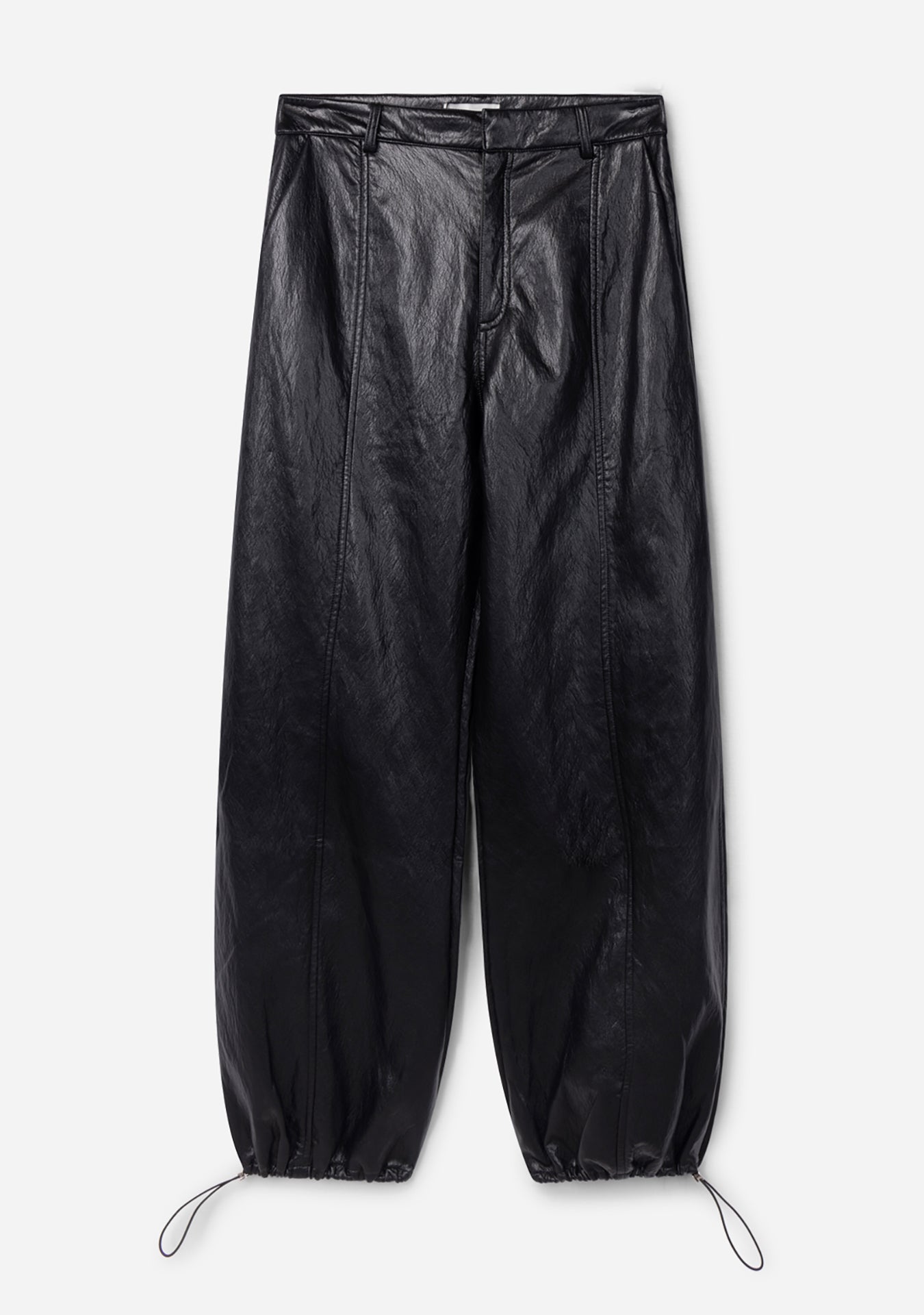 Aaiko Jet pantaloni neri ecopelle gamba larga