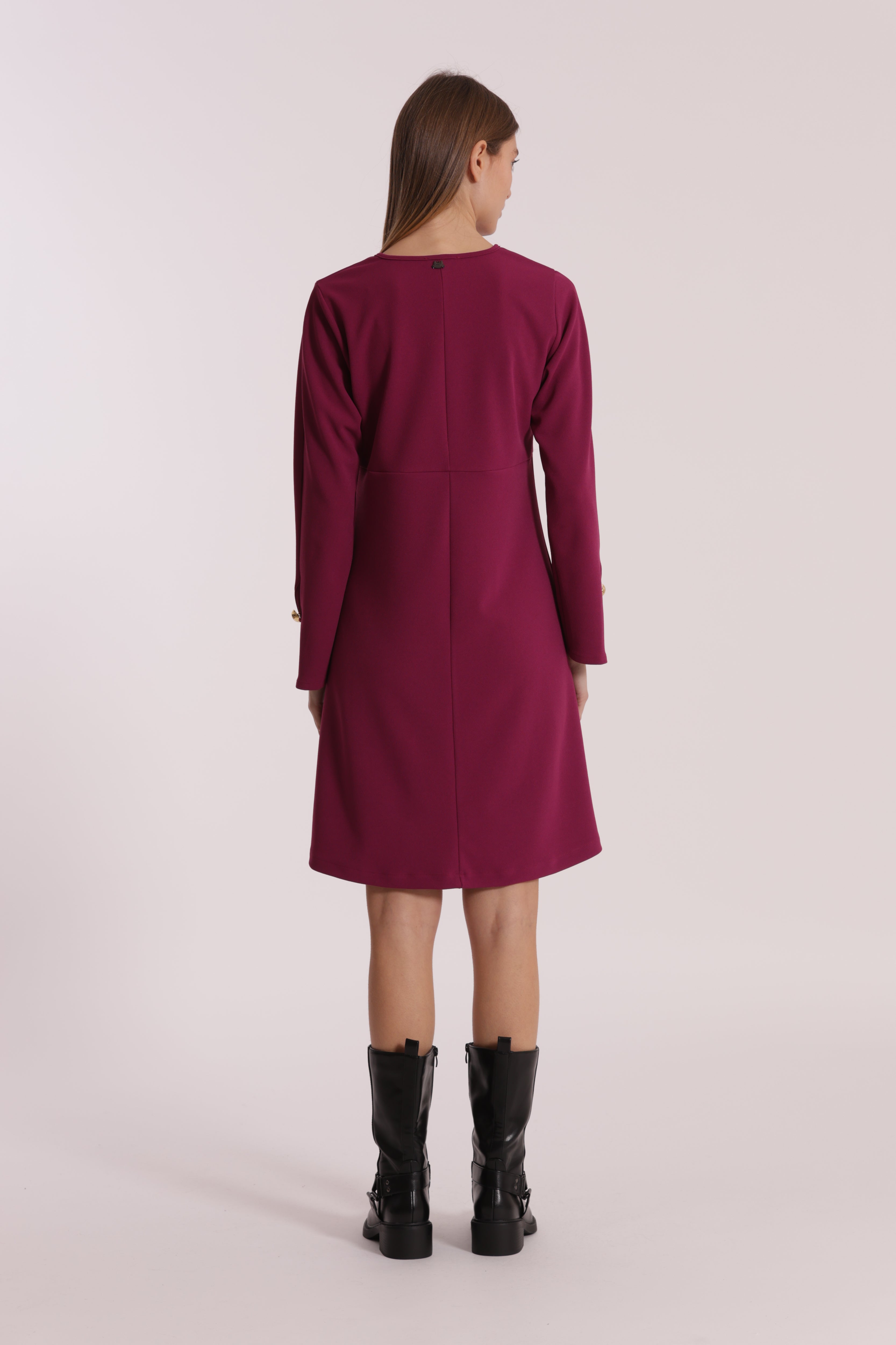 Mimi Mua Abito Corto in Crepe con Bottoni vestito nero