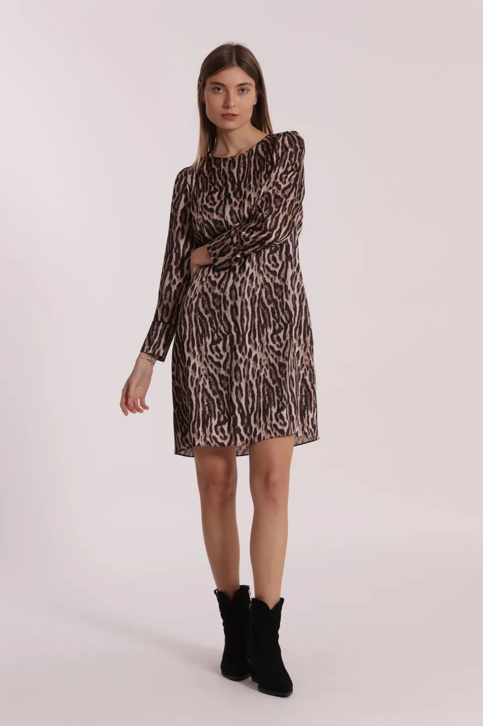Mimi Mua Abito Corto Animalier Burgundy
