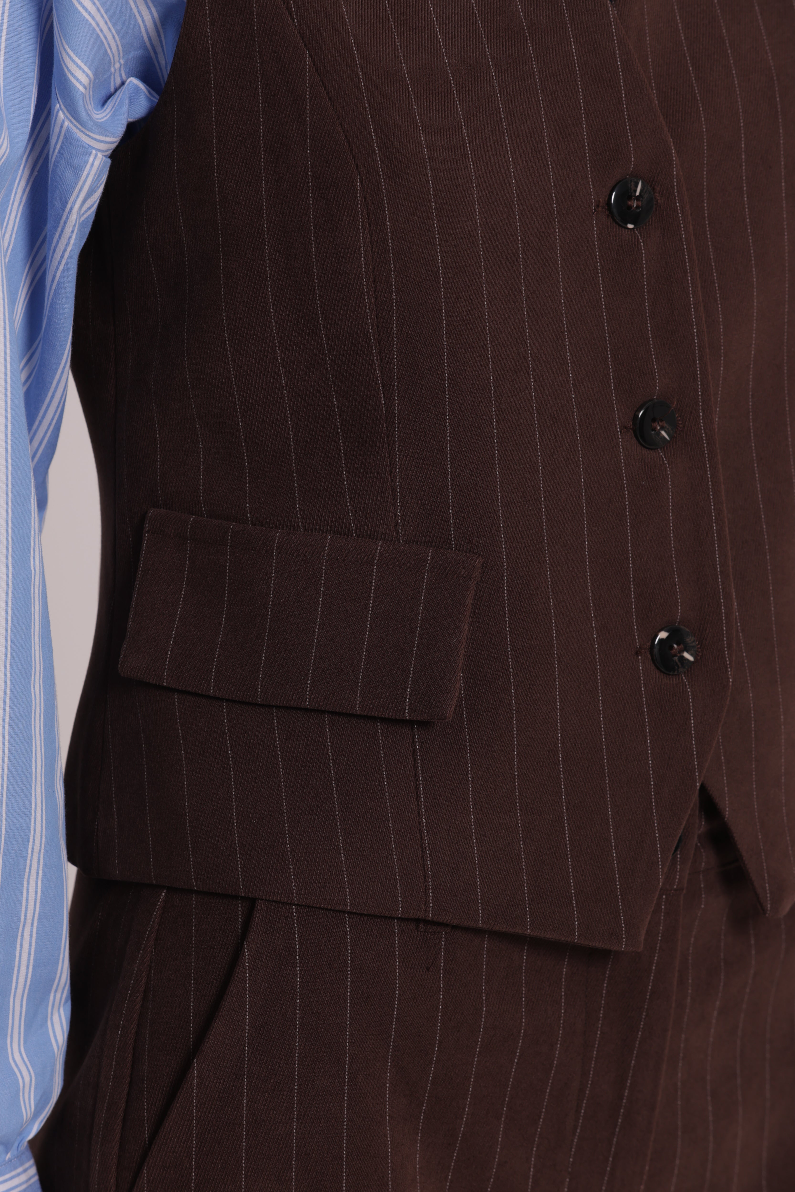 Mimi Mua Gilet Gessato moro sartoriale