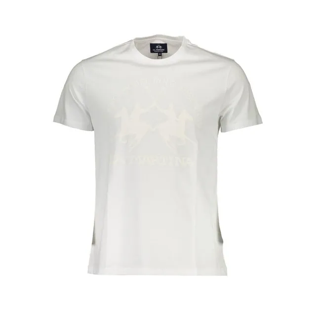La Martina T-Shirt Uomo Bianca XL Girocollo Stampa