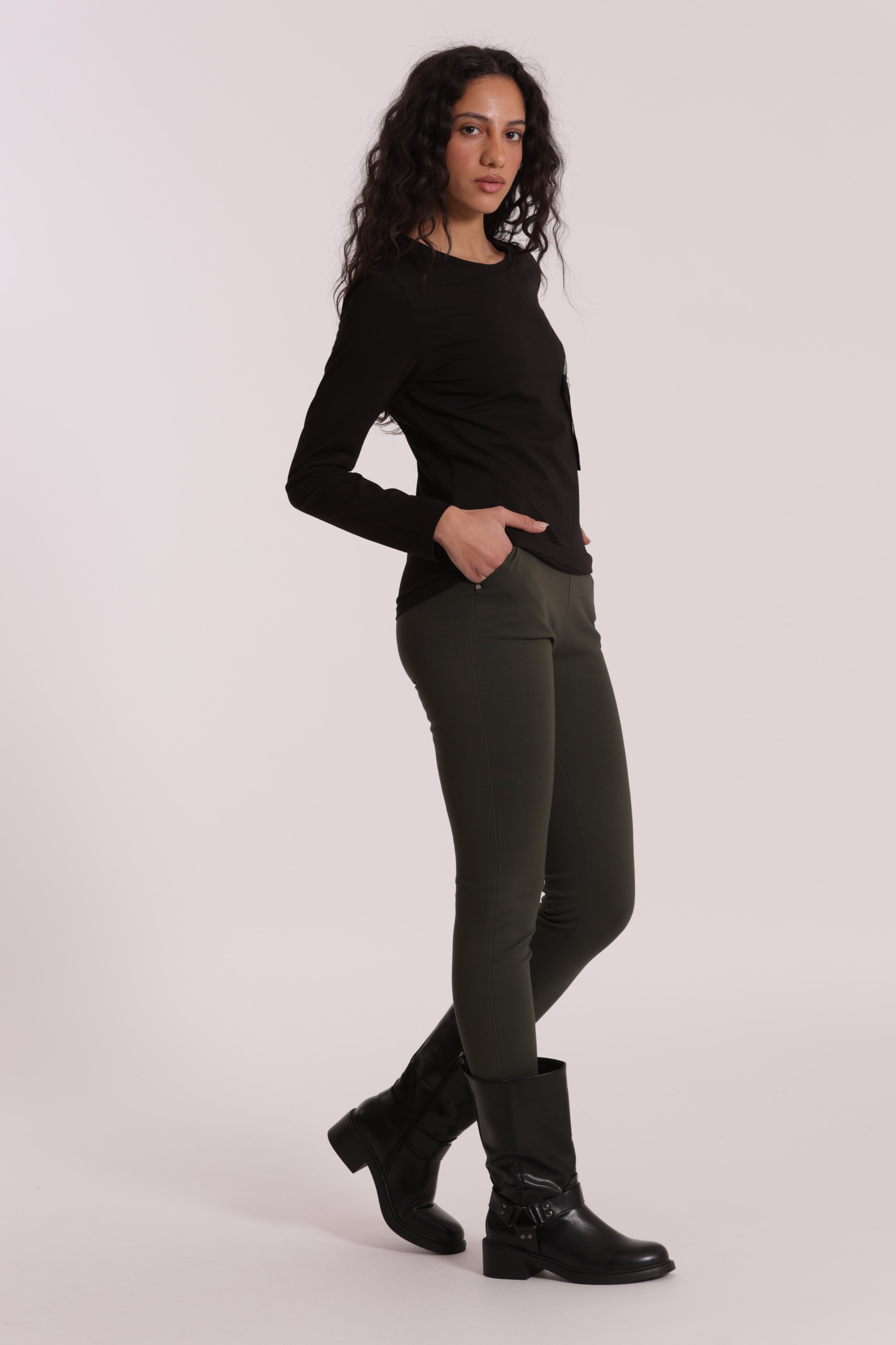 Mimi Mua Pantalone Push Up Punto Milano Nero