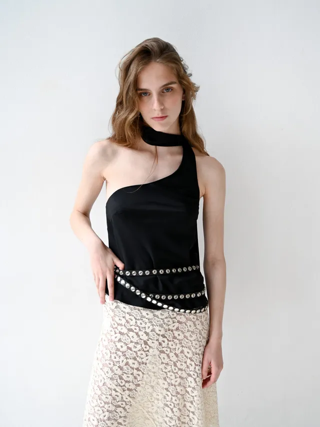 GiglioTigrato Antonia Top II top seta nero S-M