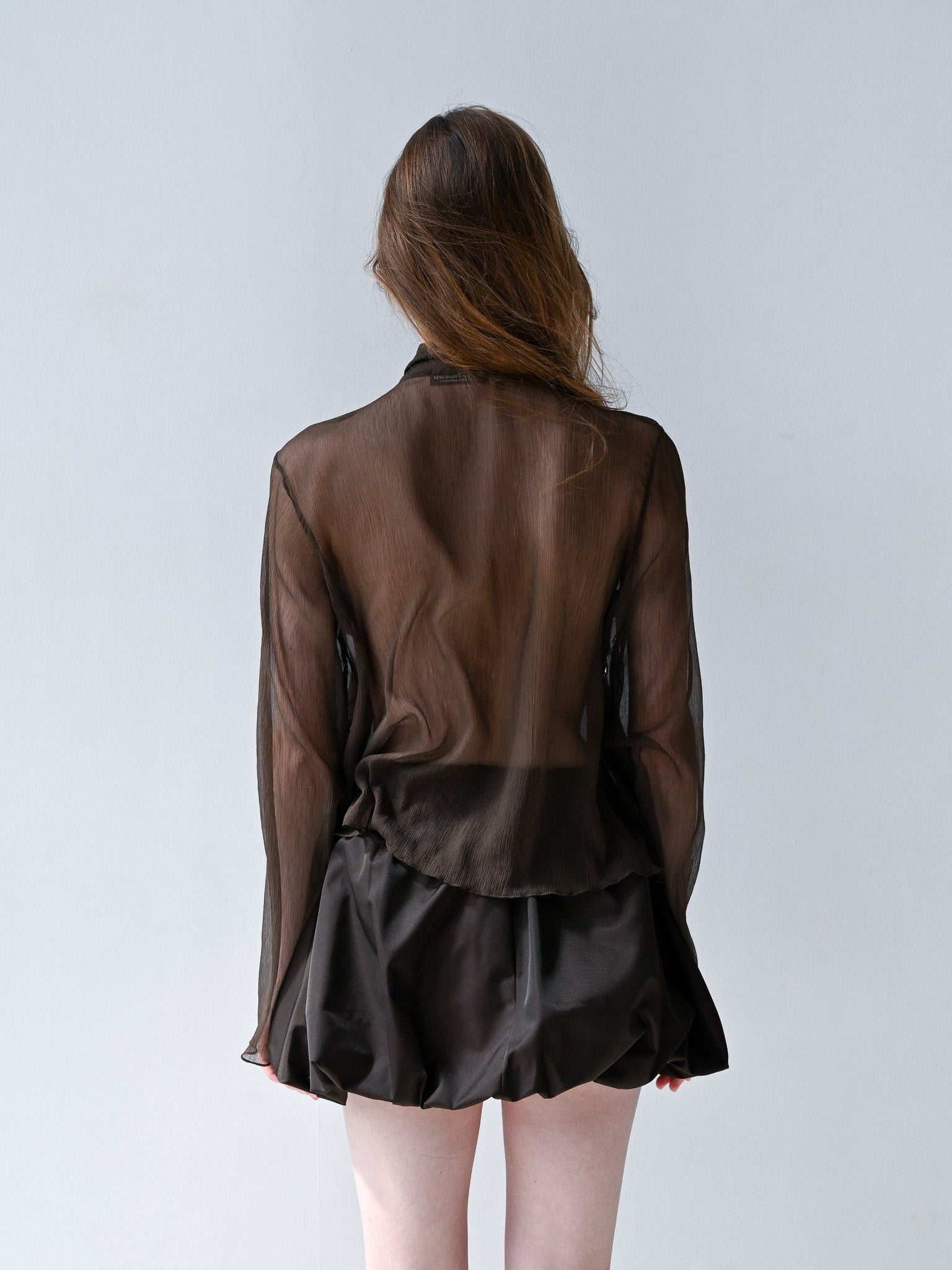 GiglioTigrato Paloma Top III top marrone seta collo alto