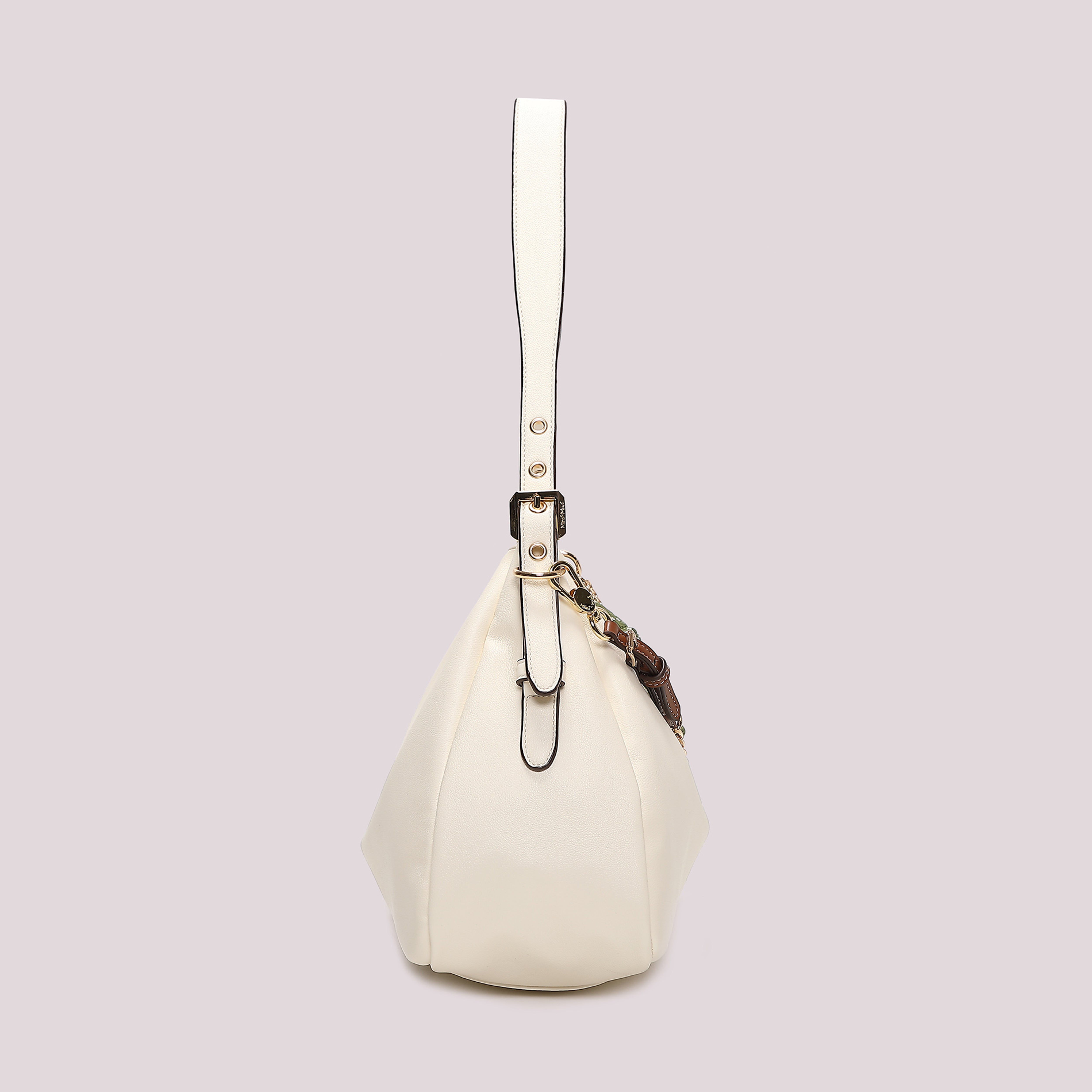 Mimi Mua Borsa a spalla bianca con corda 37cm