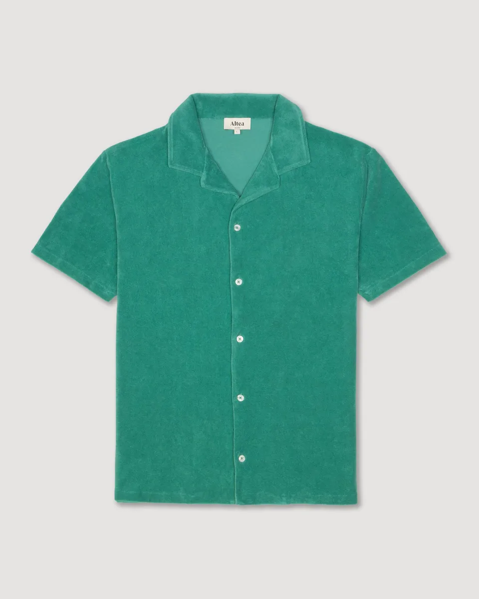 Altea Harvey camicia spugna verde manica corta