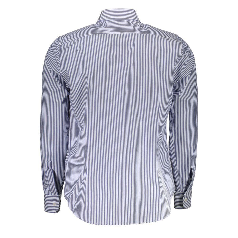 La Martina camicia uomo cotone blu manica lunga