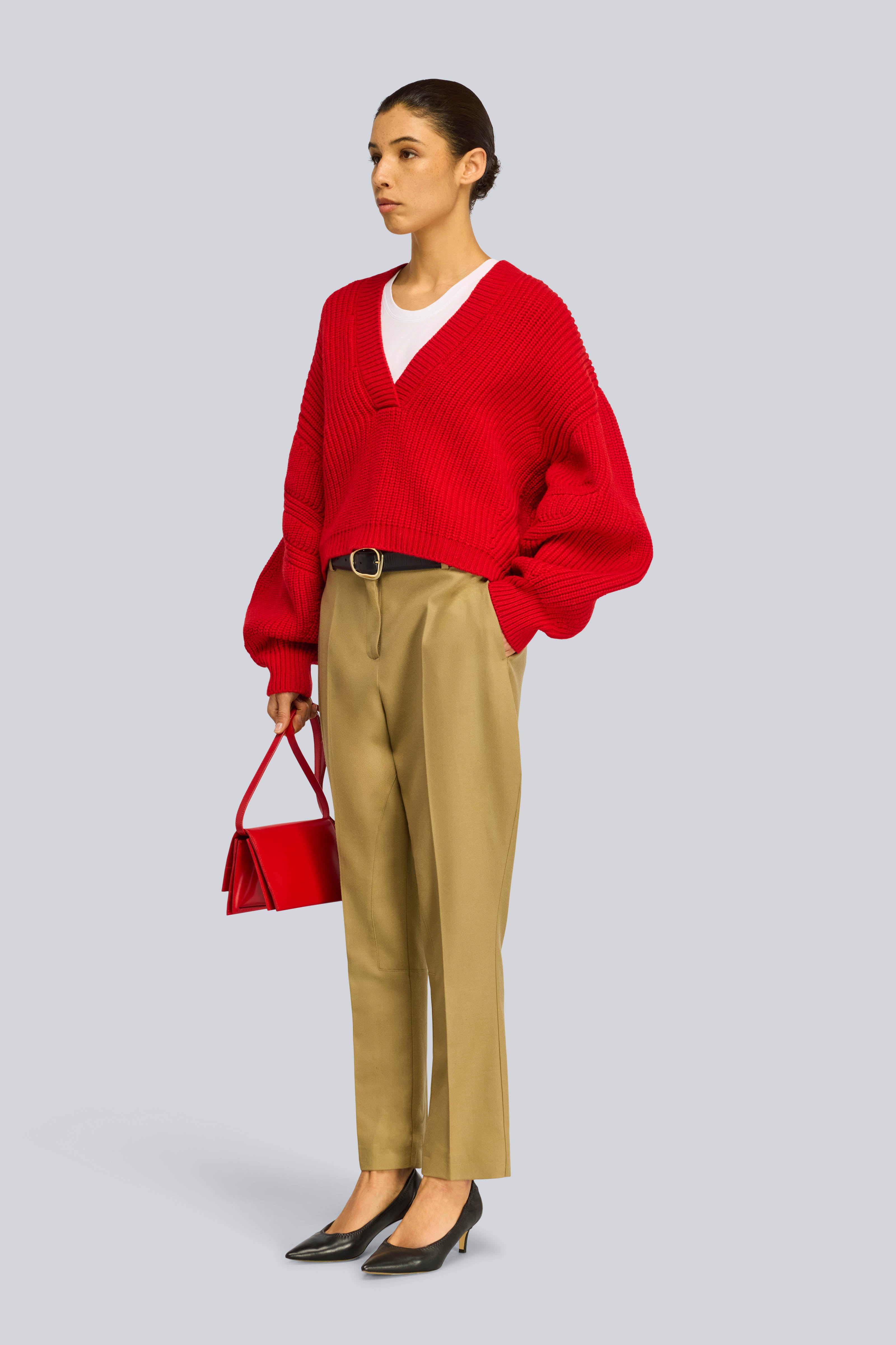 Semicouture Bethney pantaloni cachi flanella