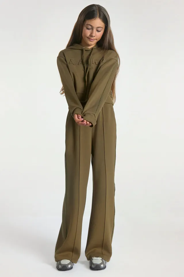 Aaiko Vico pantaloni palazzo verde teak gamba larga