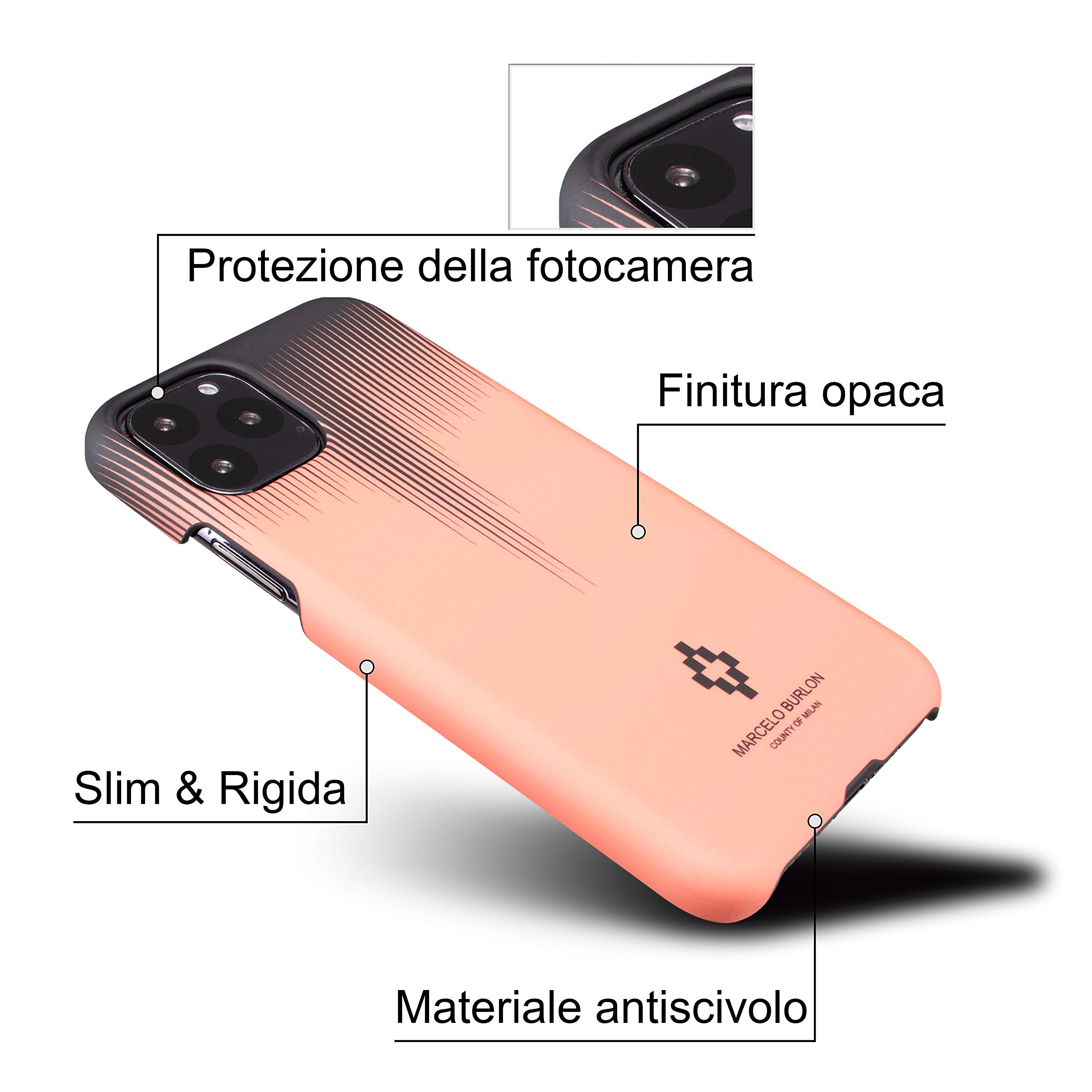 Marcelo Burlon cover iPhone 11 Pro rigida + vetro 9H