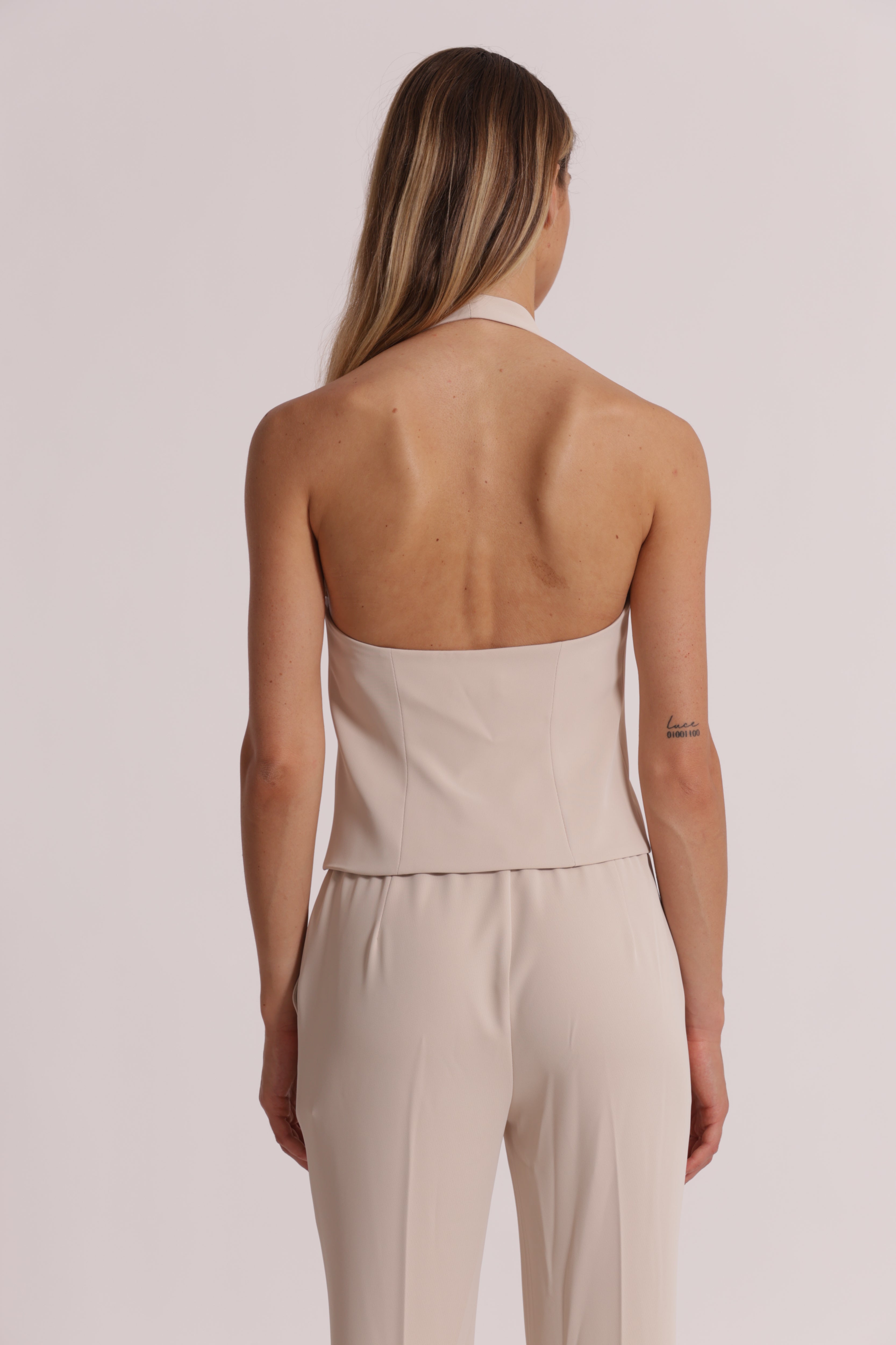 Mimi Mua Gilet Cropped Giacca Giallo Chiaro corto smanicato