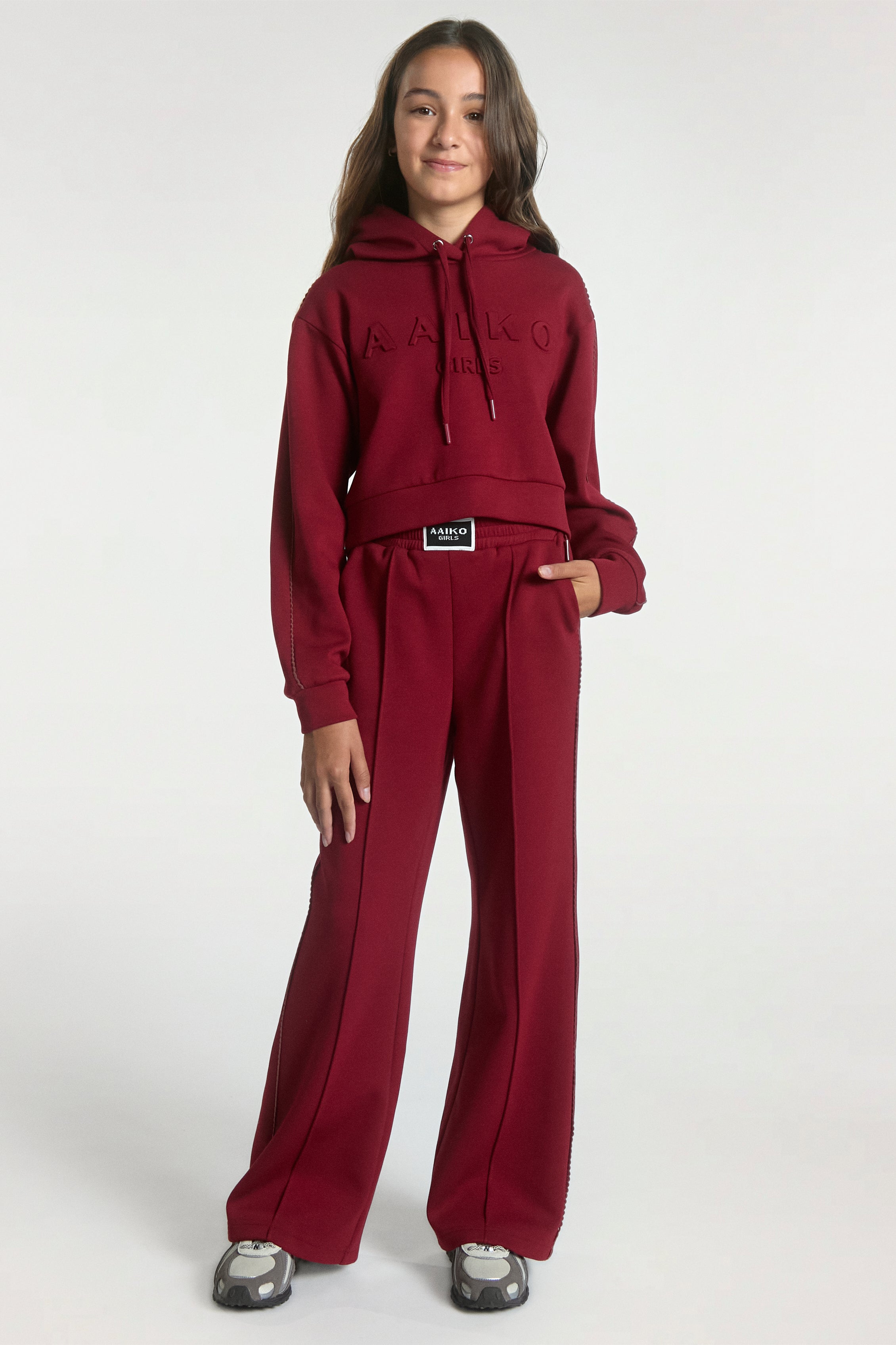 Aaiko Haylee felpa cappuccio bordeaux logo rilassata