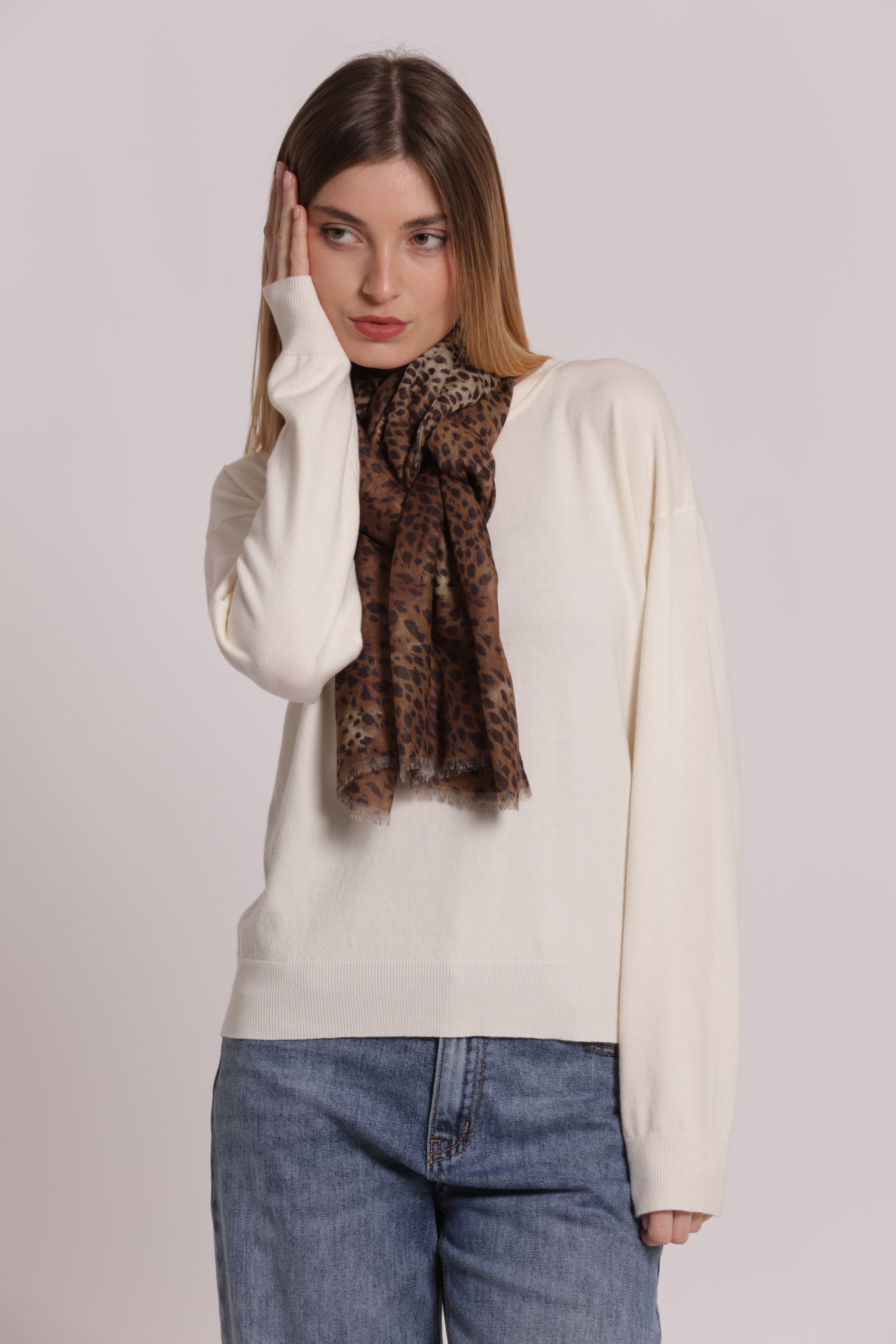 Mimi Mua Foulard Maculato Animalier 180x80 Poliestere