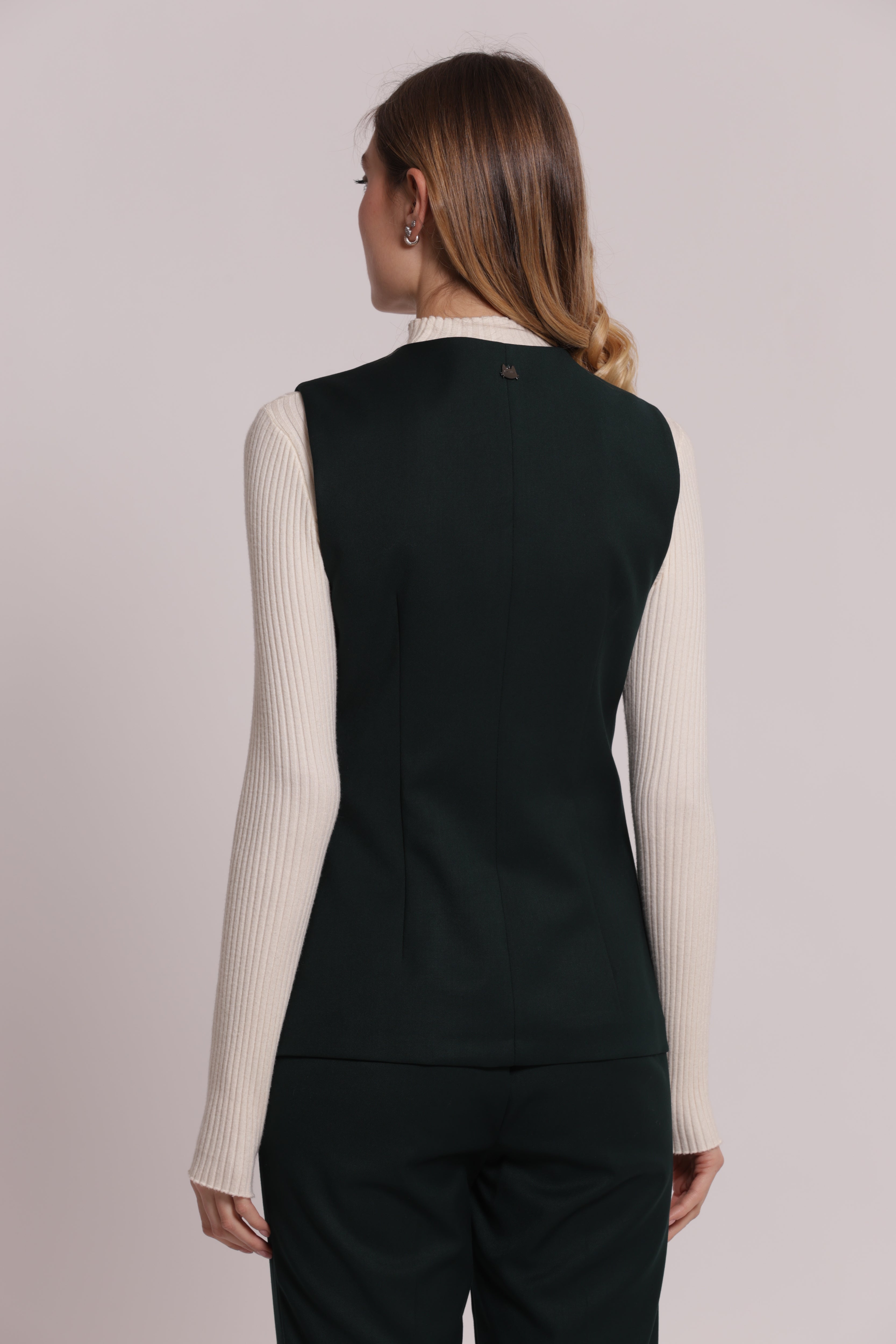Mimi Mua Gilet con Bottoni Metallici nero