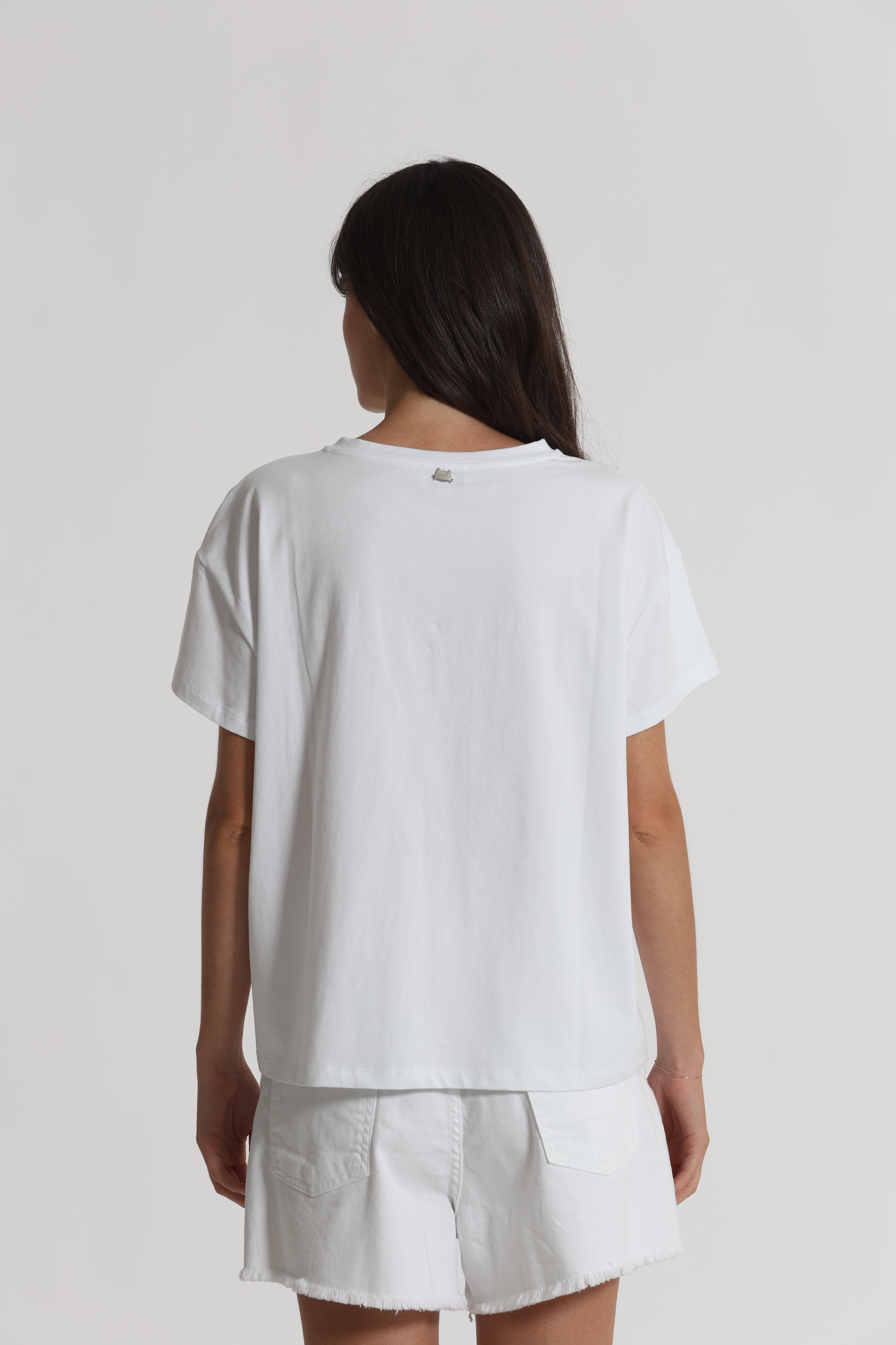 Mimi Mua T-Shirt Stardust in Paillettes bianca