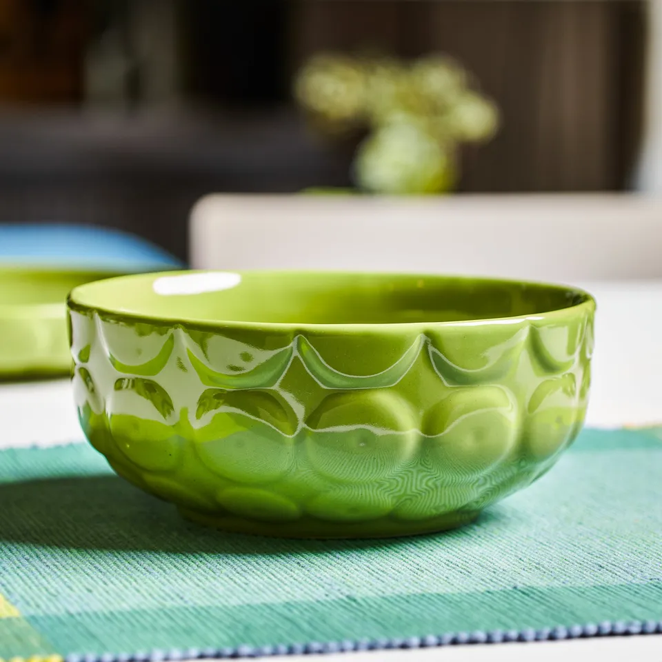 On Earth Echini Terrina Ceramica Verde 17 cm