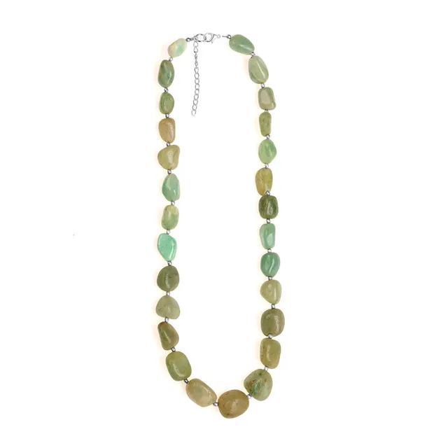 On Earth Mosqueta collana quarzo verde 60 cm