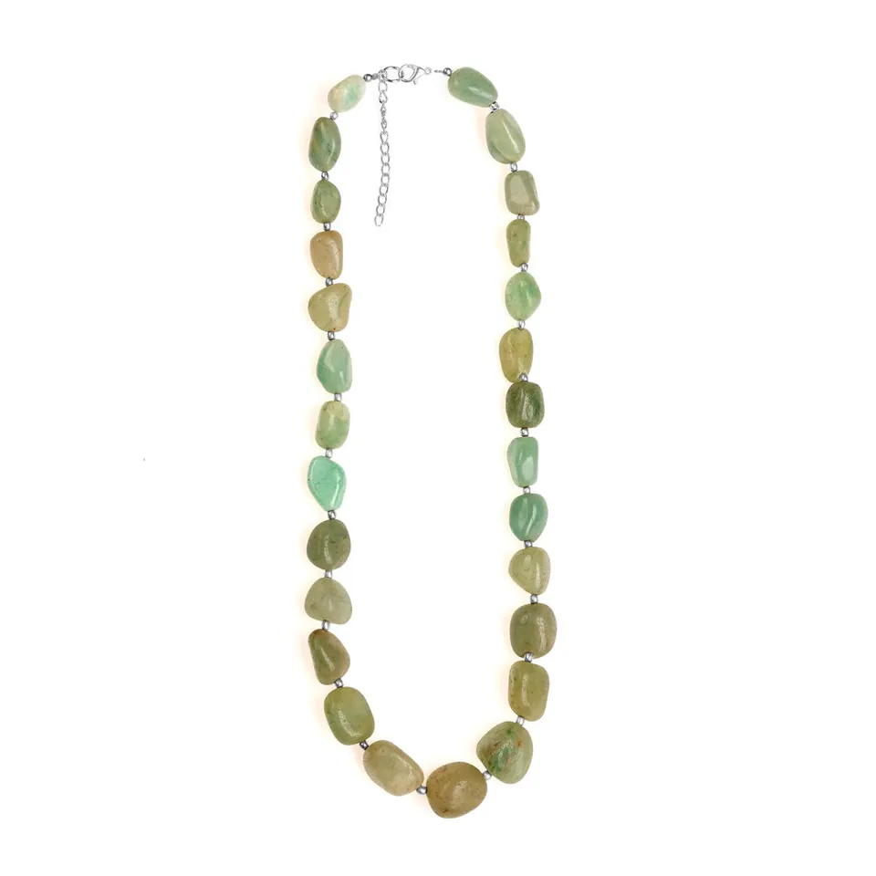 On Earth Mosqueta collana quarzo verde 60 cm
