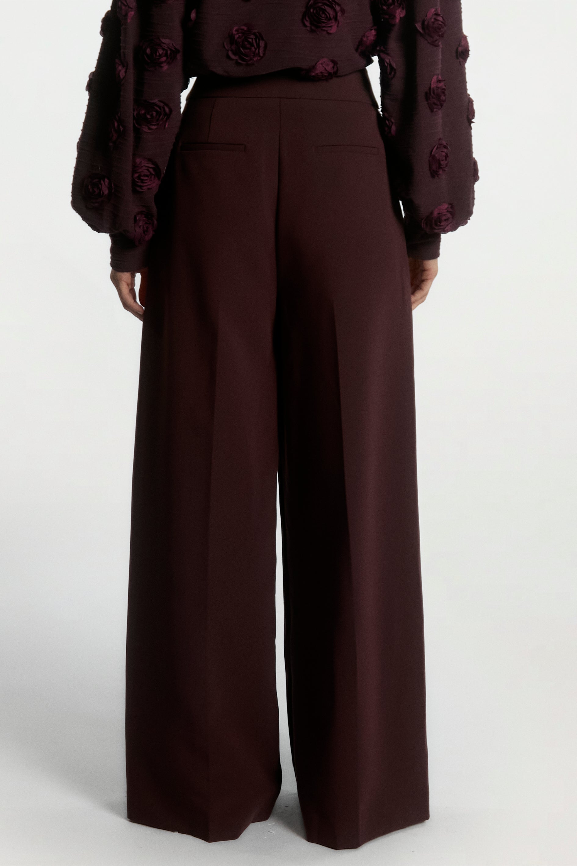 Aaiko Nore pantaloni bordeaux gamba larga