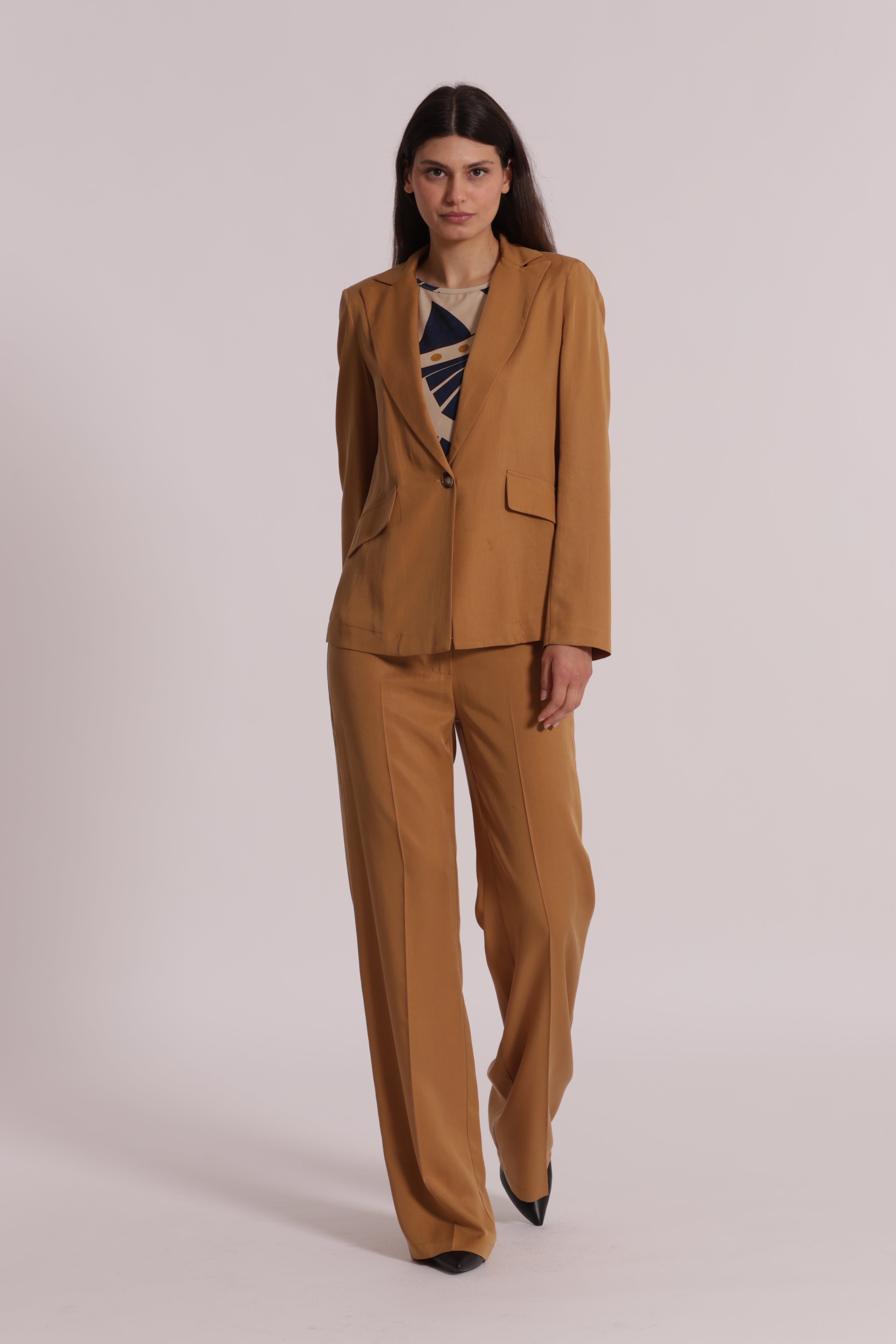 Mimi Mua pantalone dritto lyocell elastico