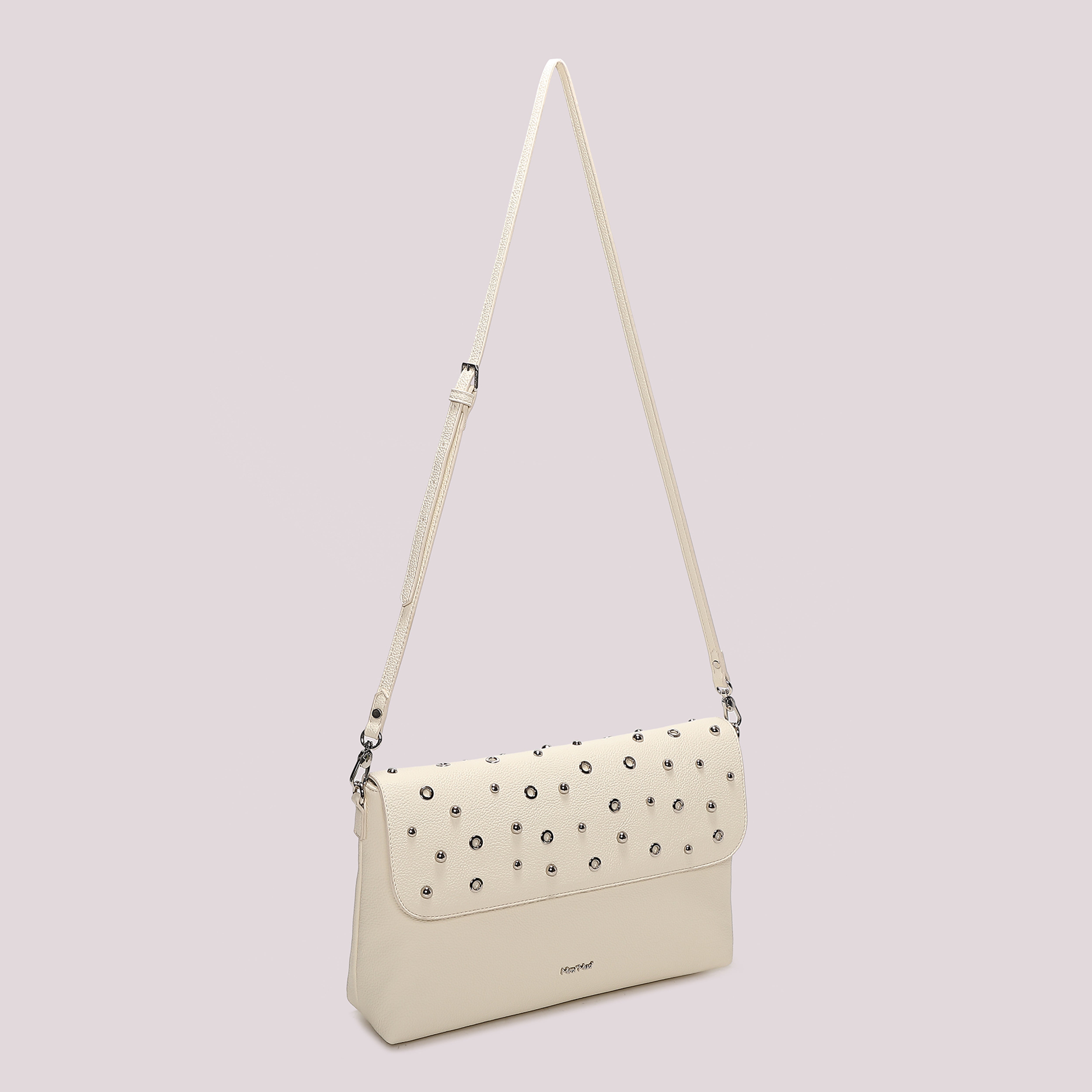 Mimi Mua Borsa a Busta con Borchie Nero Ecopelle