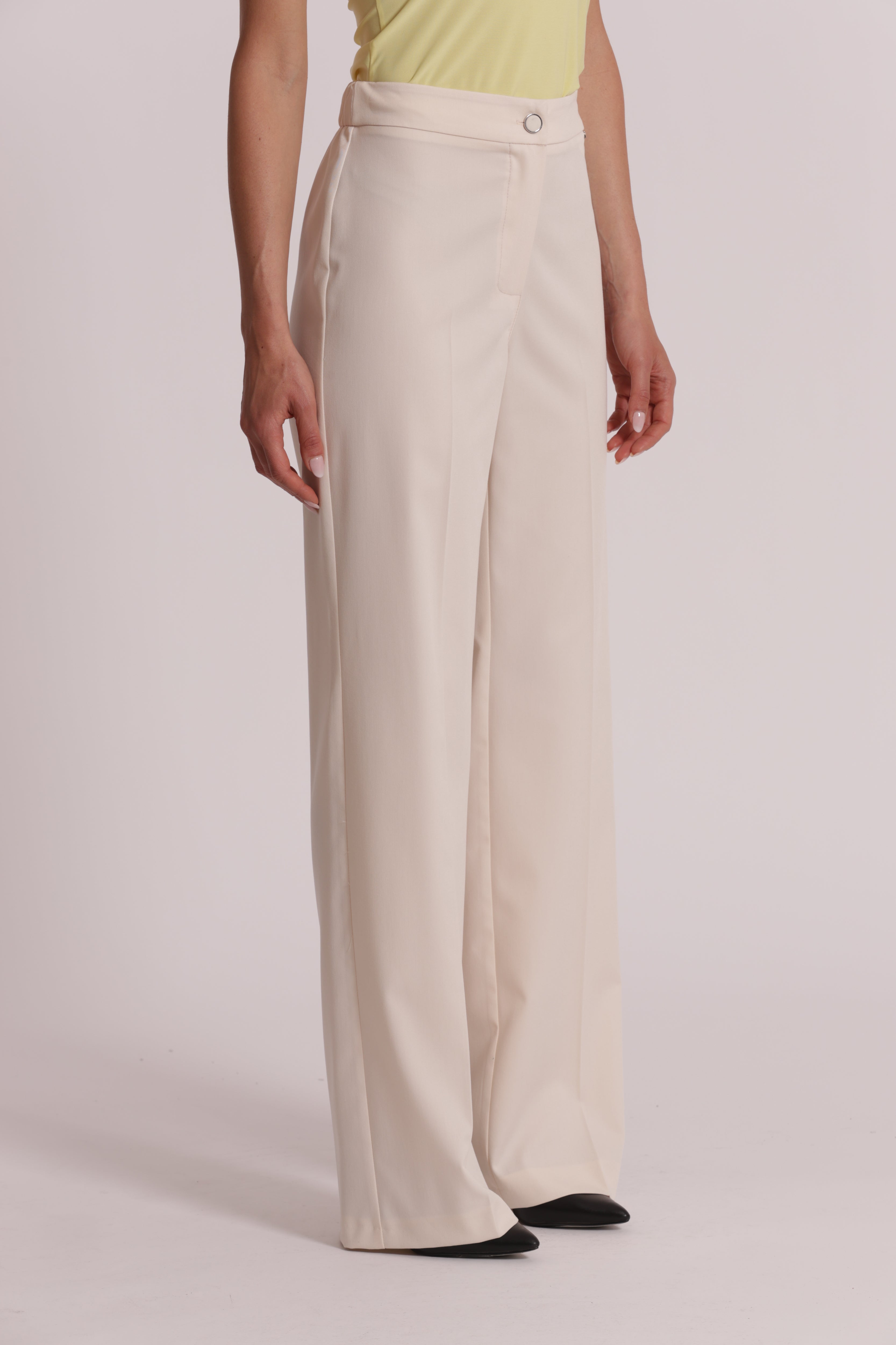 Mimi Mua Palazzo Elastico Manofredda Pantalone Latte