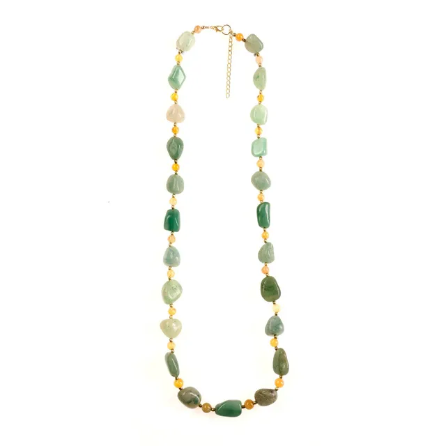 On Earth Cooperative Collection Egeria collana pietre verde 70 cm