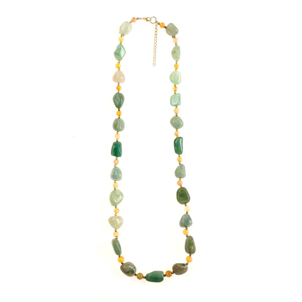 On Earth Cooperative Collection Egeria collana pietre verde 70 cm