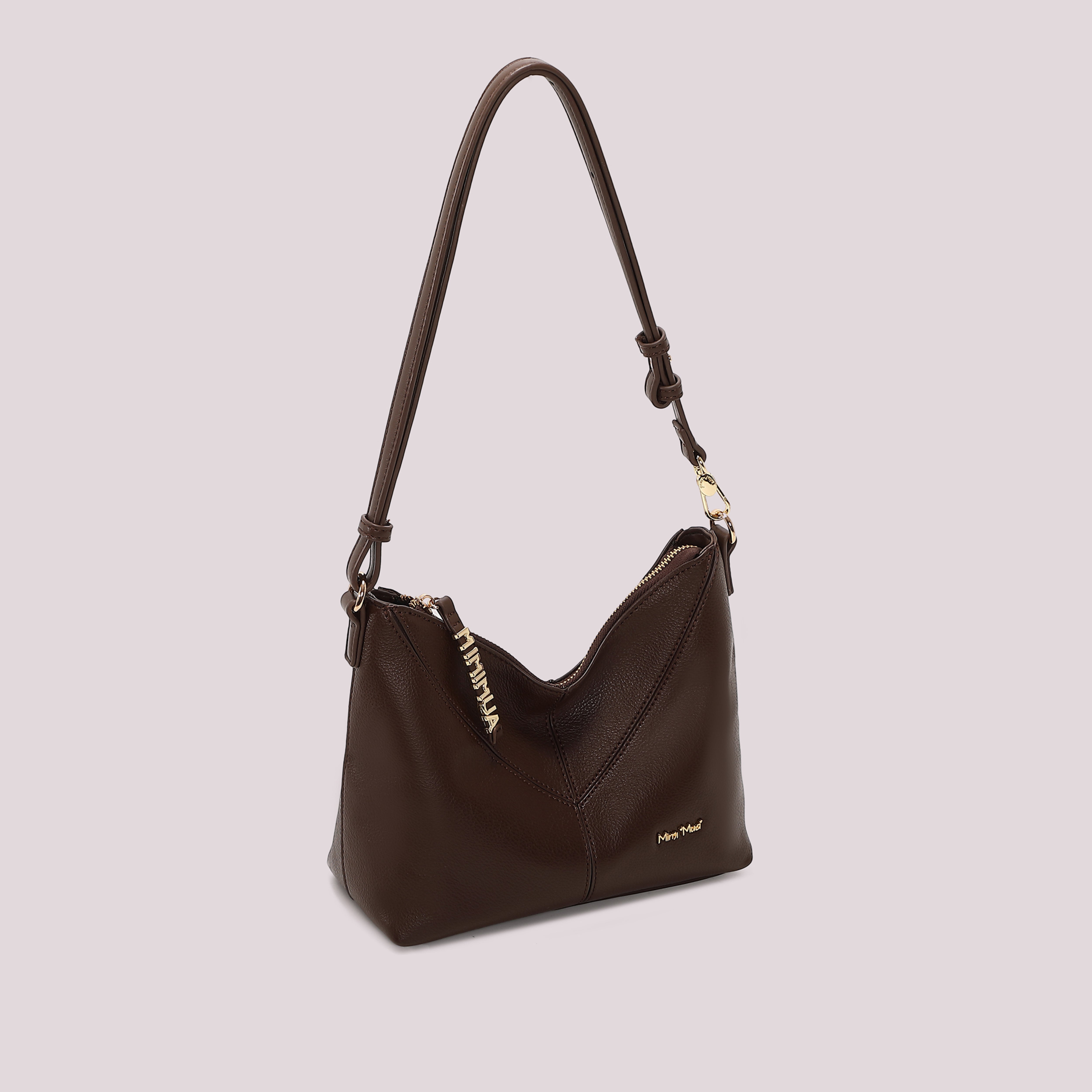 Mimi Mua borsa tracolla lettere zip tracolla nera 22 cm
