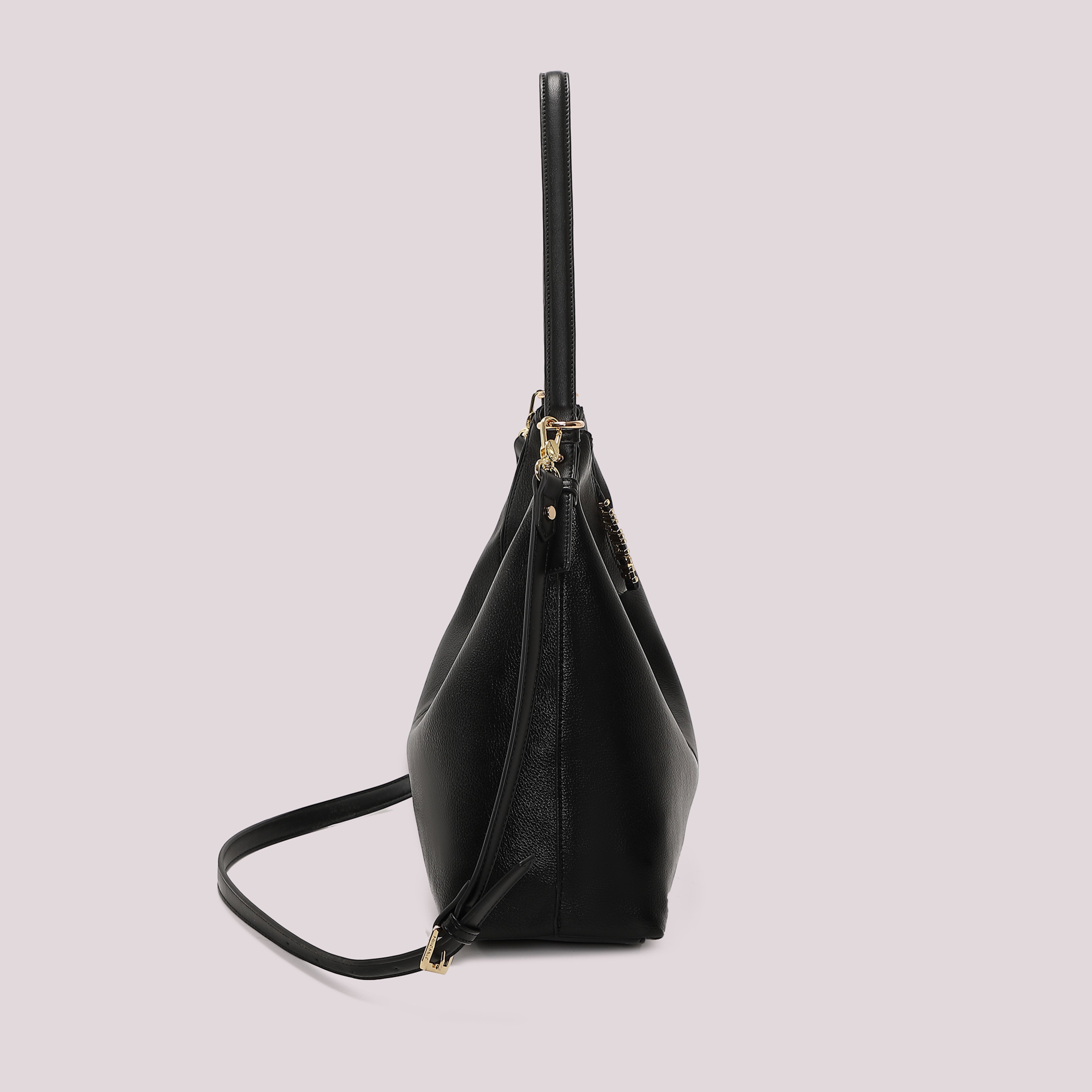 Mimi Mua Borsa Sacca Lettere Zip Nera 30cm
