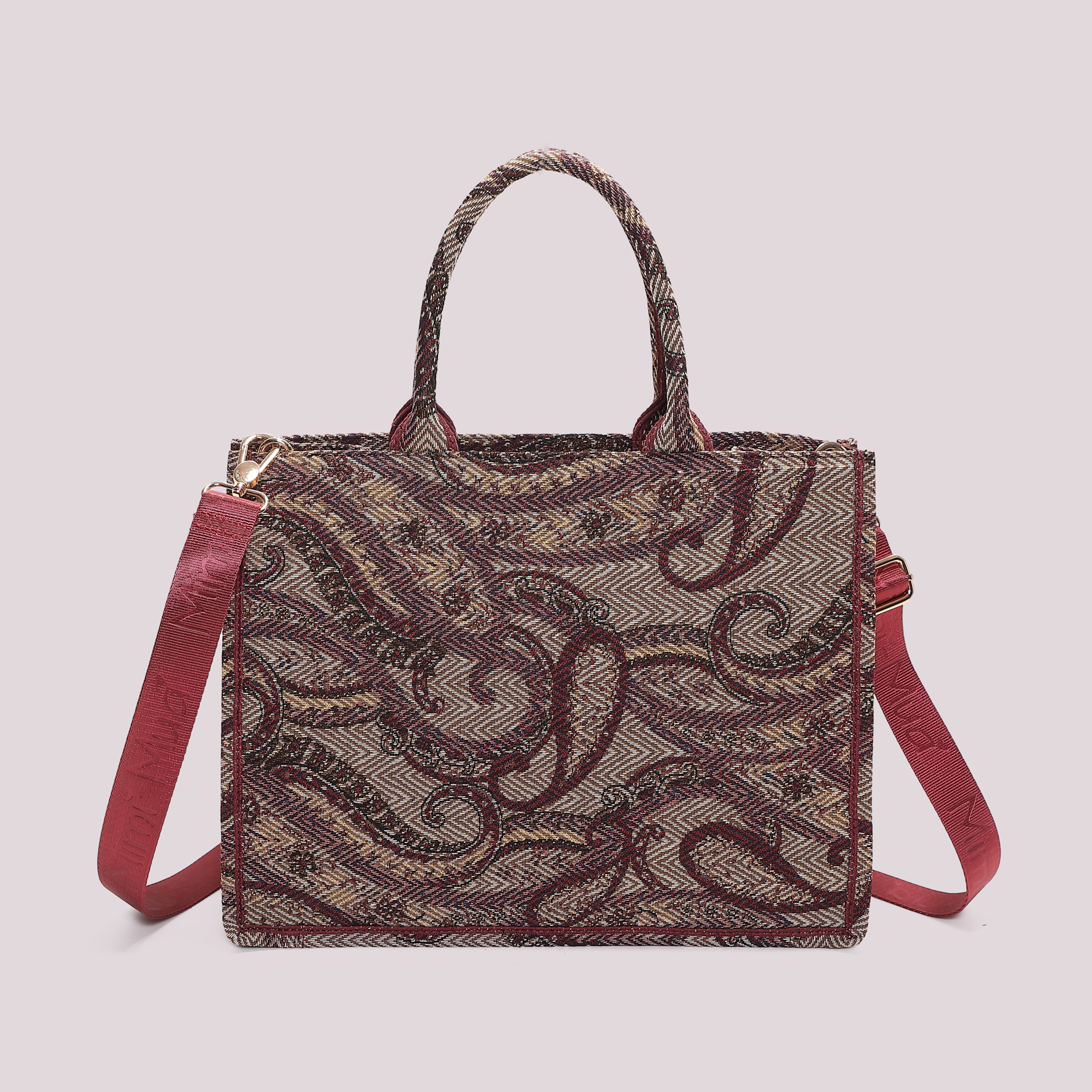 Mimi Mua shopper grande fantasia borsa prugna capiente