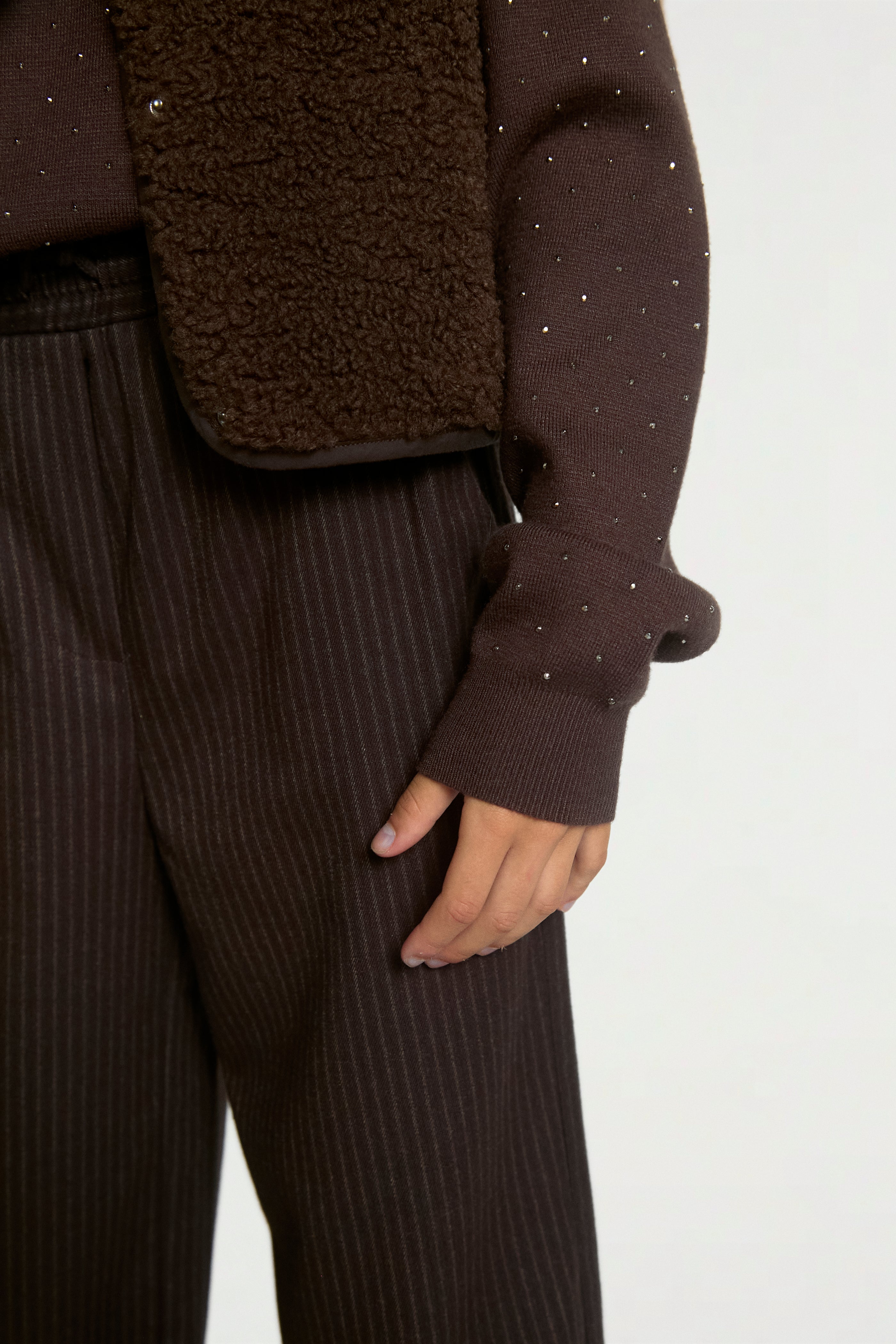 Aaiko Esila pantaloni marrone gessati ragazza