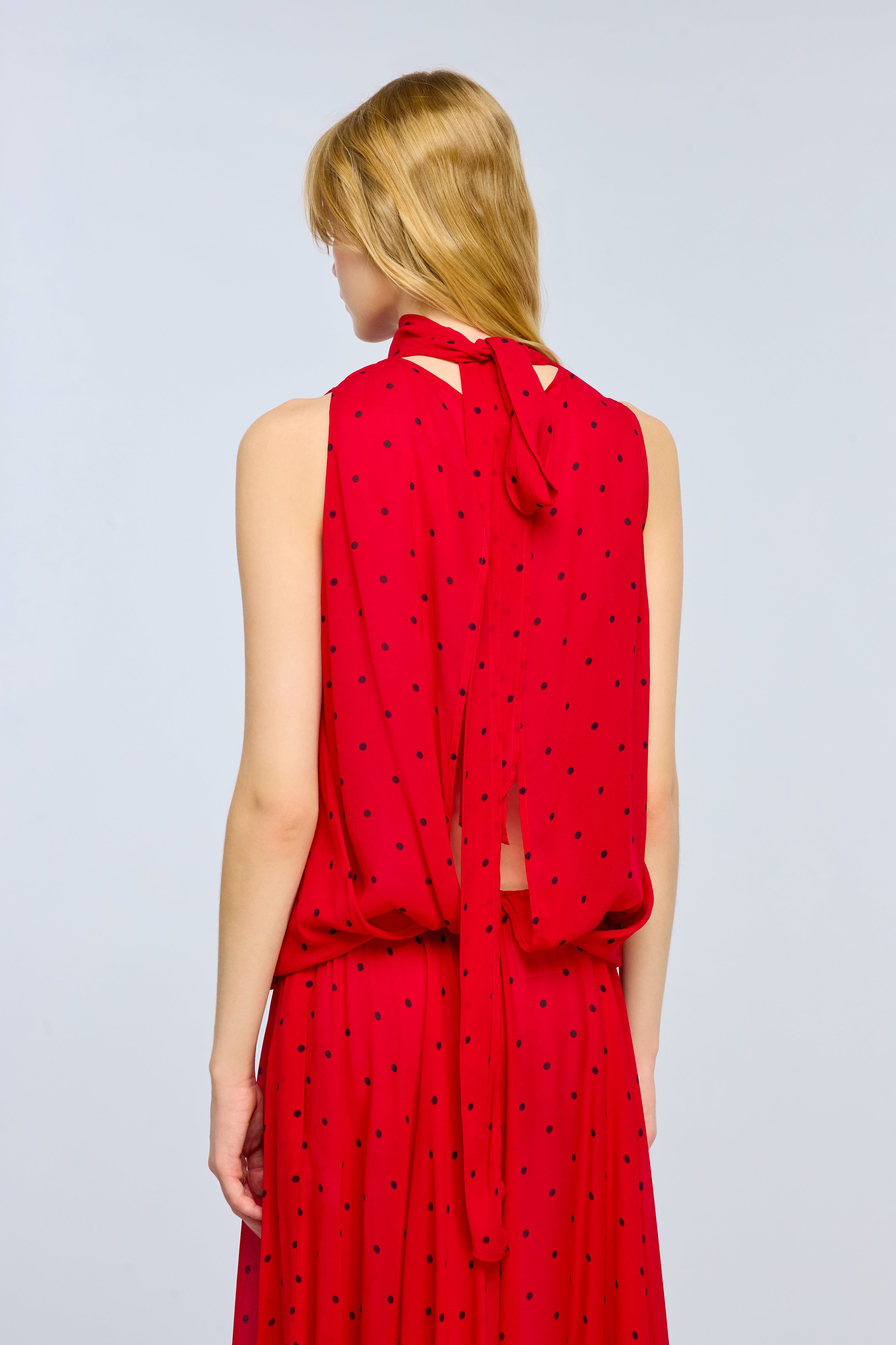 Semicouture Ginny blusa georgette pois smanicata