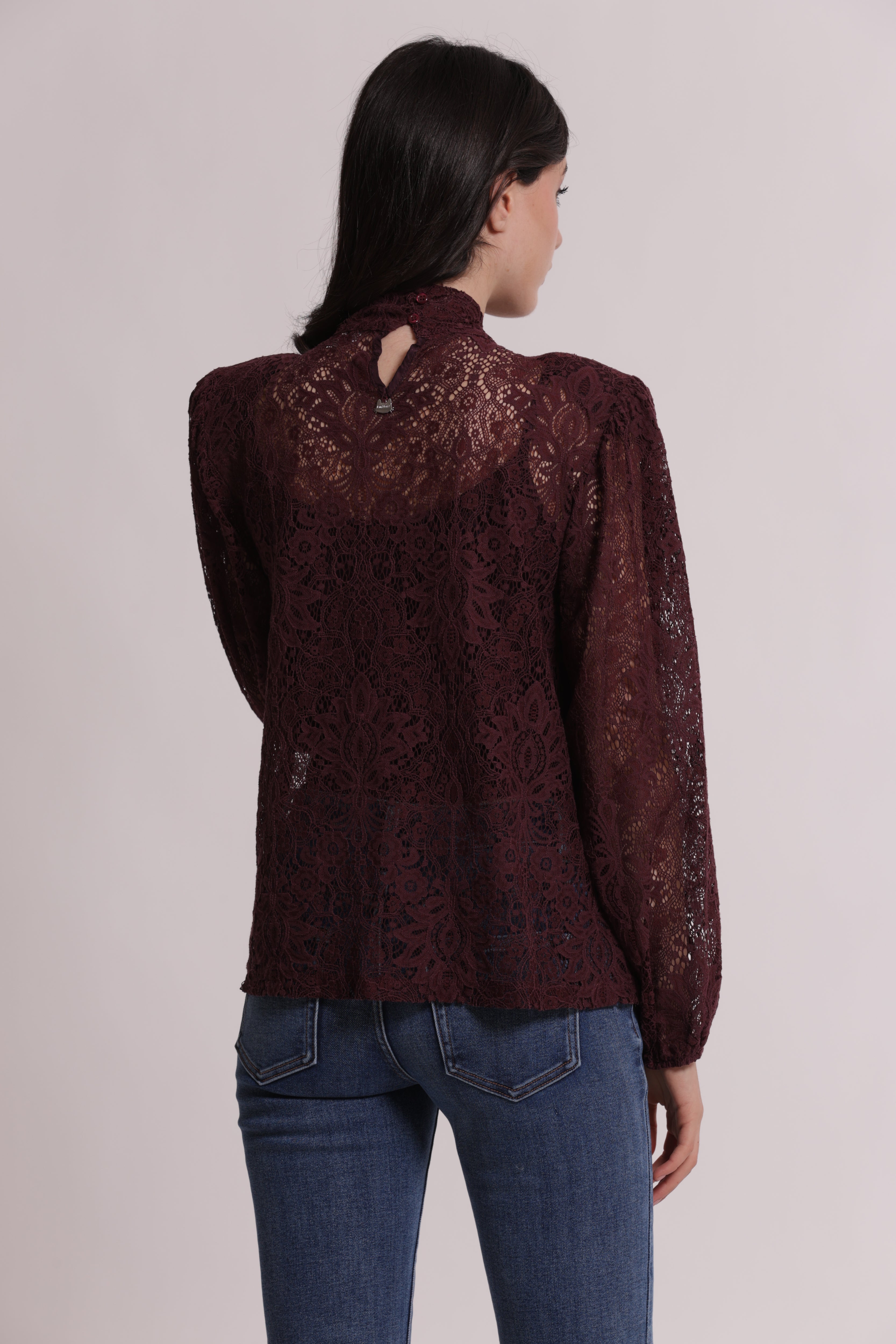 Mimi Mua Blusa Pizzo Bianco cotone