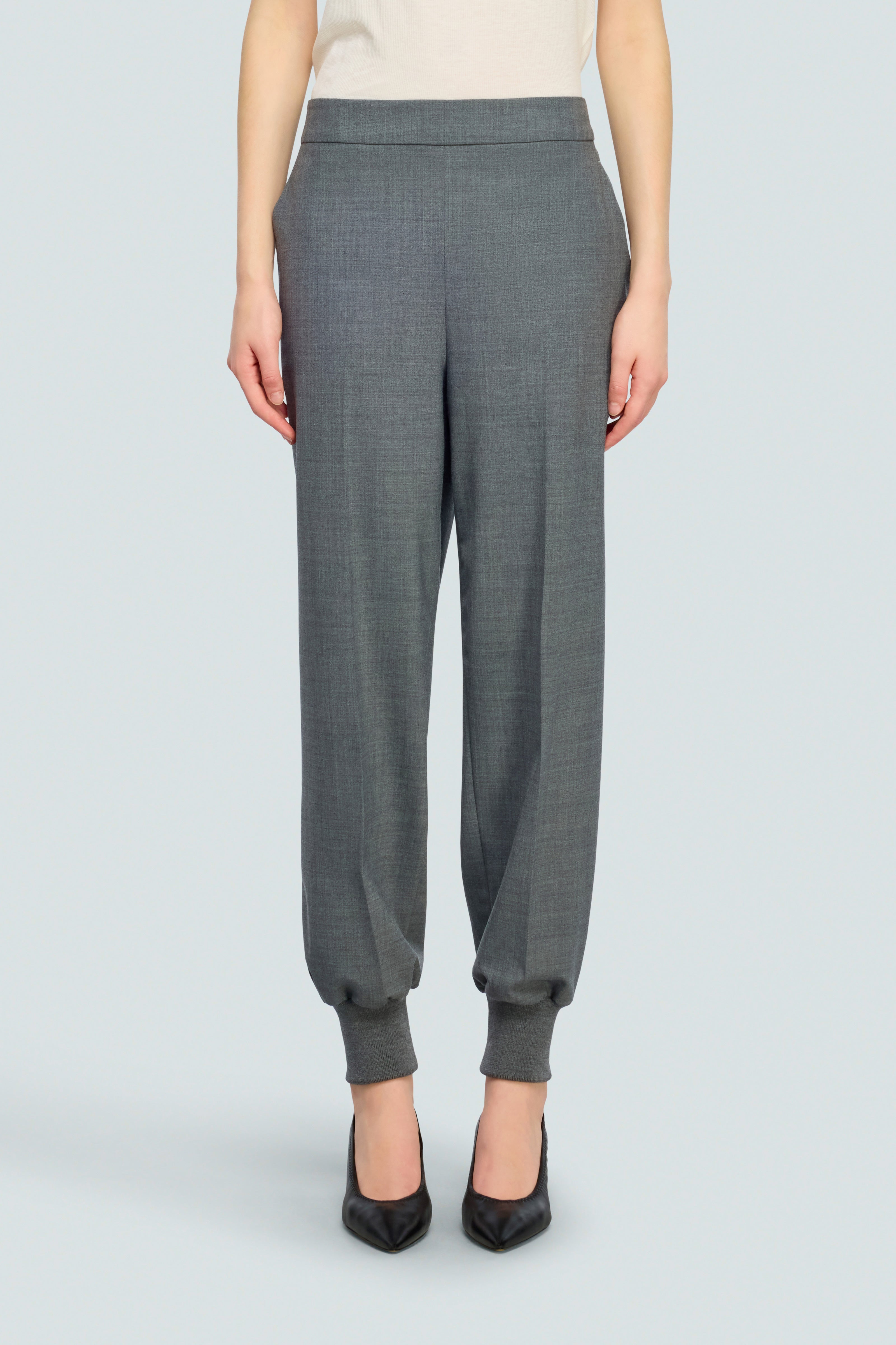 Semicouture Ambrosine pantalone fresco lana grigio